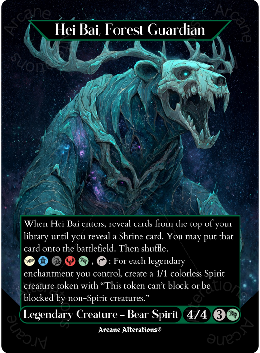 Hei Bai, Forest Guardian - Full Art Altered Art Custom Proxy Cards