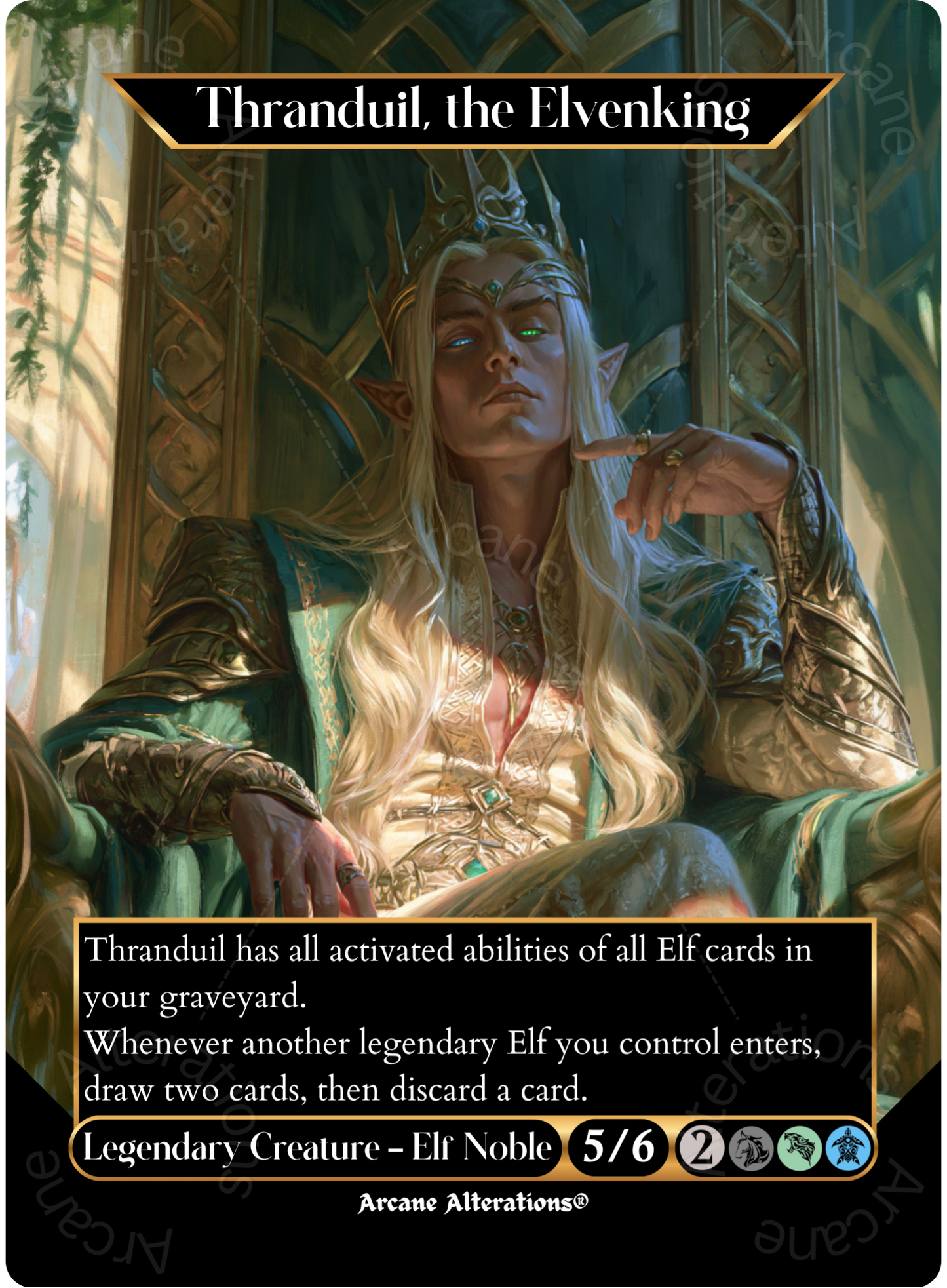 Thranduil, the Elvenking - Full Art Altered Art Custom Proxy Cards