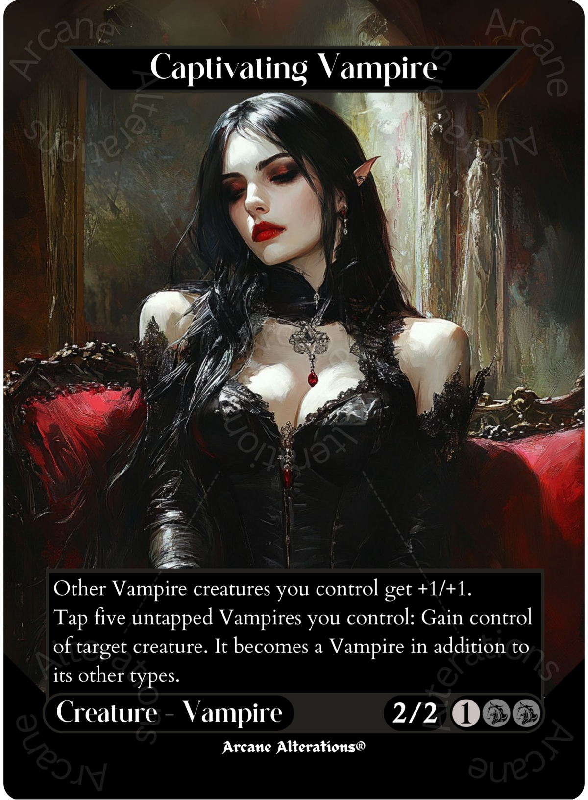 Black Vampire Custom R Captivating Vampire - Full Art Altered Art Custom Proxy Cards – Arcane ...
