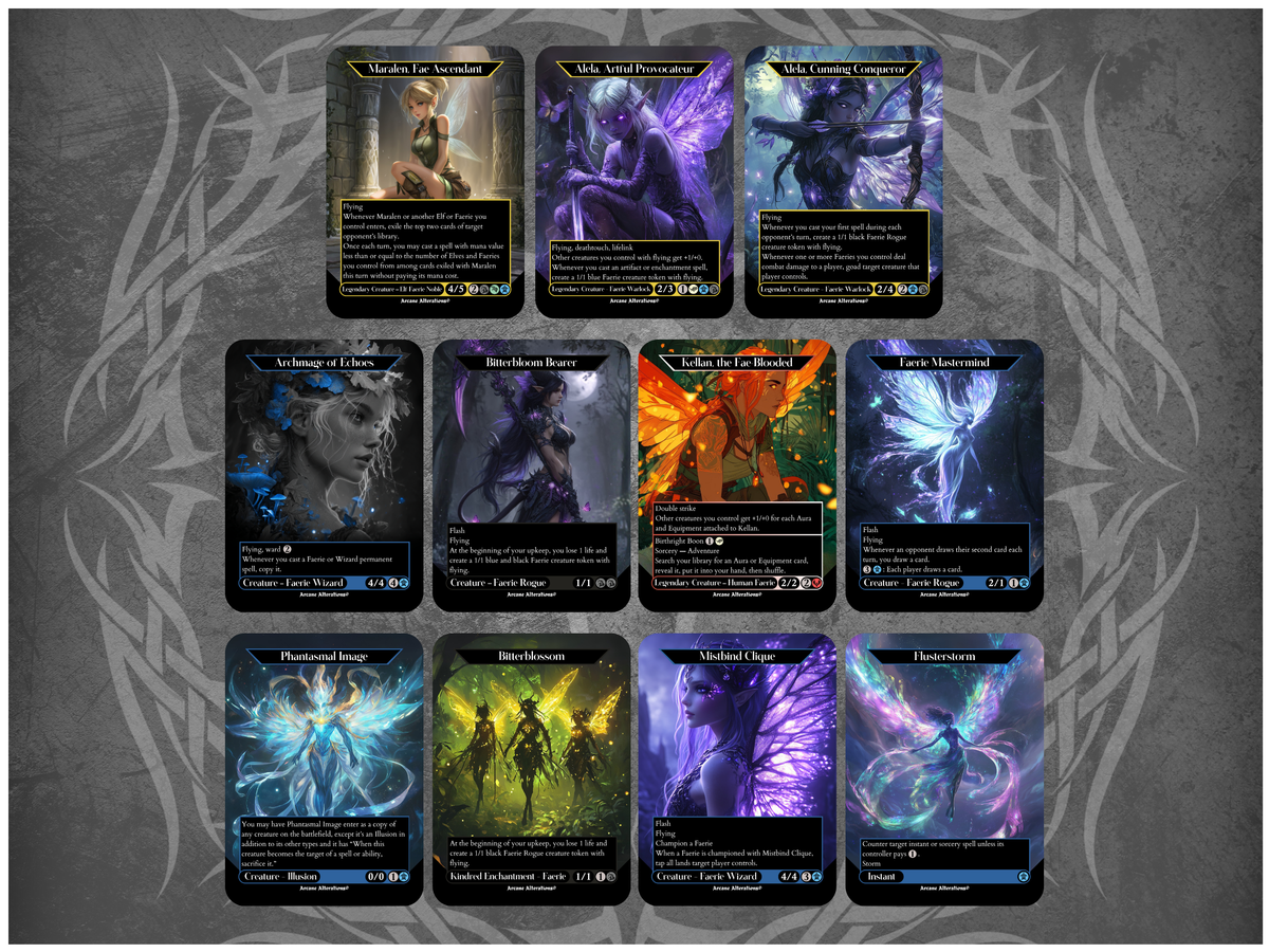 Faerie 11-Card Discount Bundle - Full Art Altered Art Custom Proxy Cards