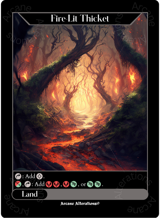 Fire-Lit Thicket - High Quality Altered Art Custom Proxy Cards