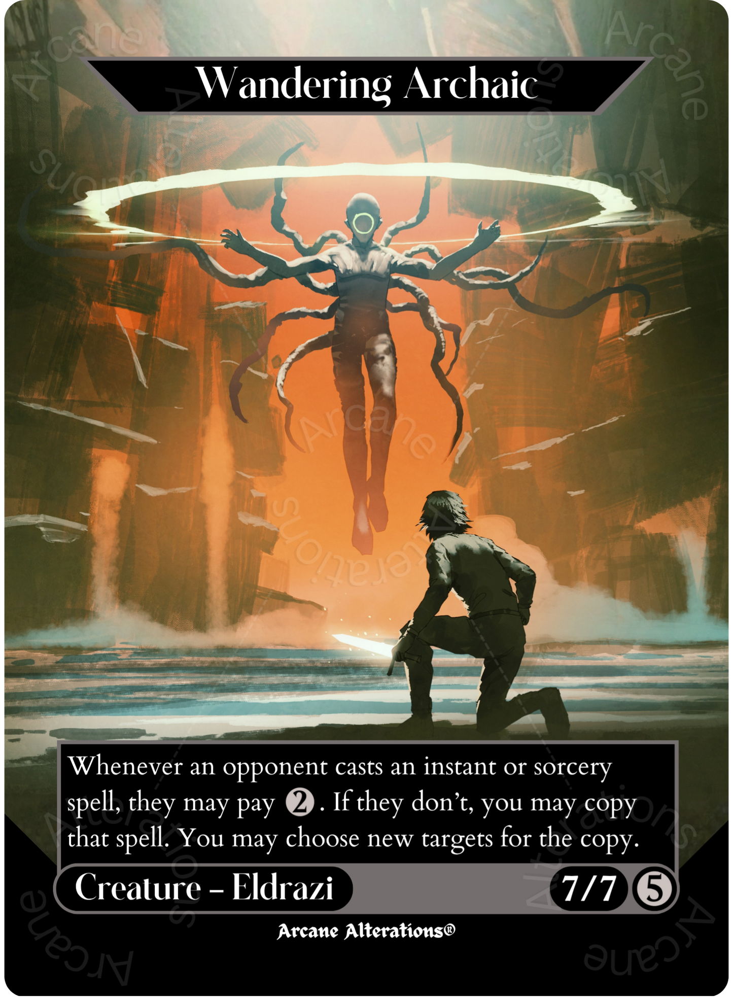 Wandering Archaic / Explore the Vastlands - Full Art Altered Art Custom Proxy Cards