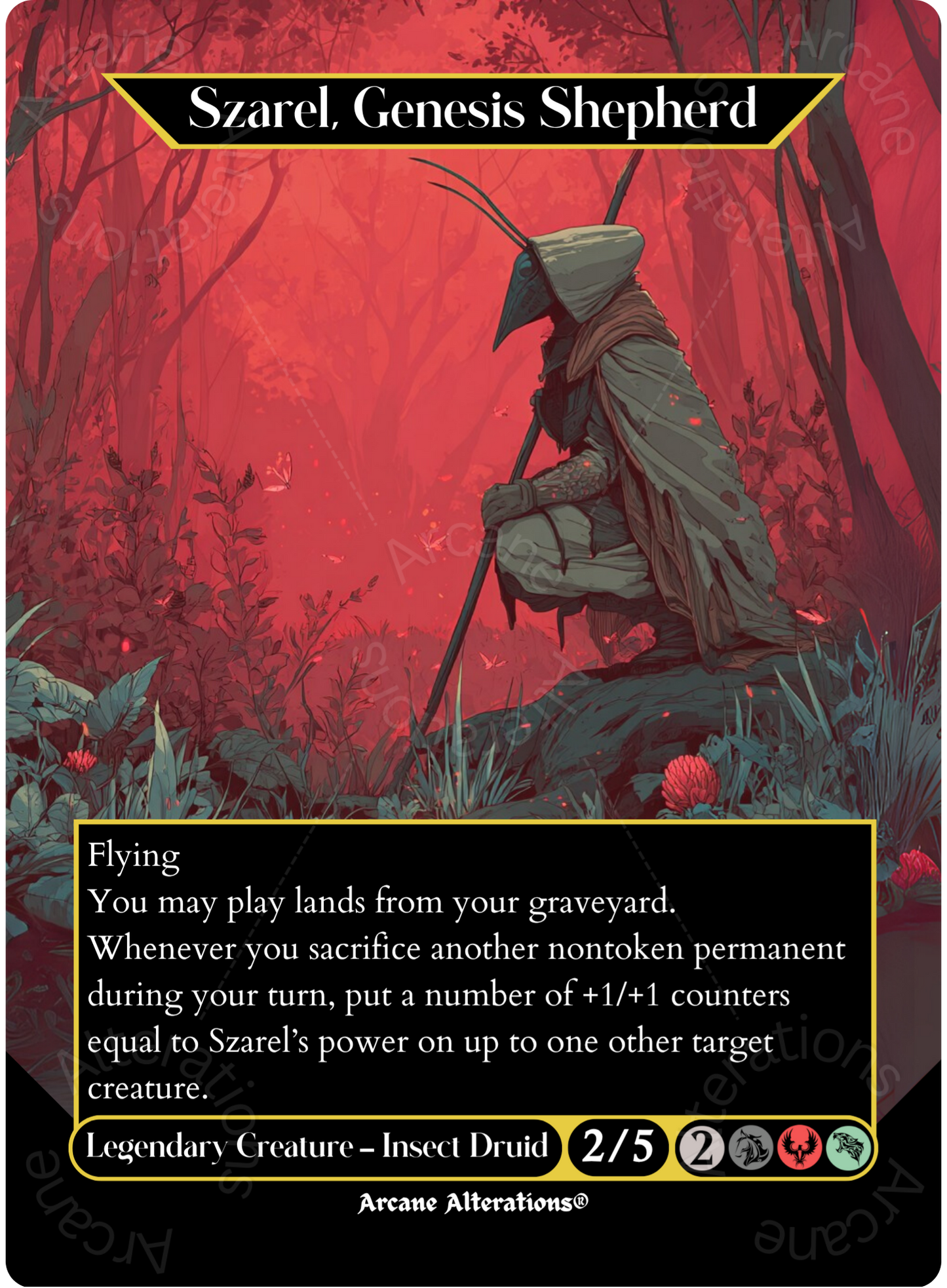 Szarel, Genesis Shepherd - Full Art Altered Art Custom Proxy Cards