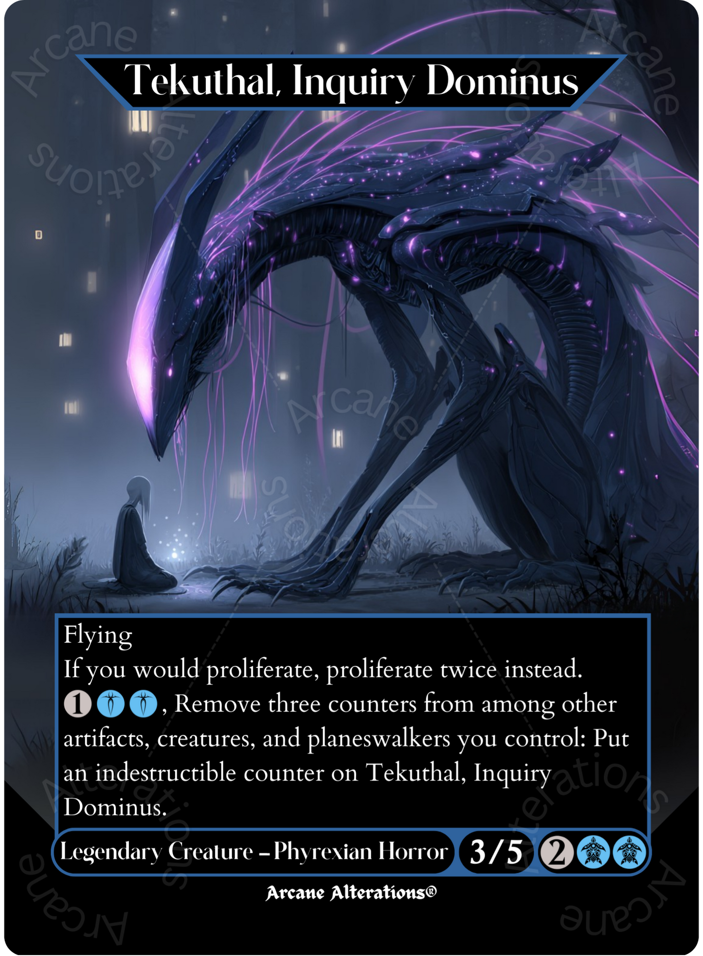 Tekuthal, Inquiry Dominus - Full Art Altered Art Custom Proxy Cards