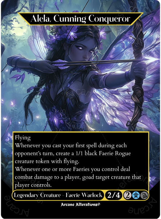 Alela, Cunning Conqueror - Full Art Altered Art Custom Proxy Cards