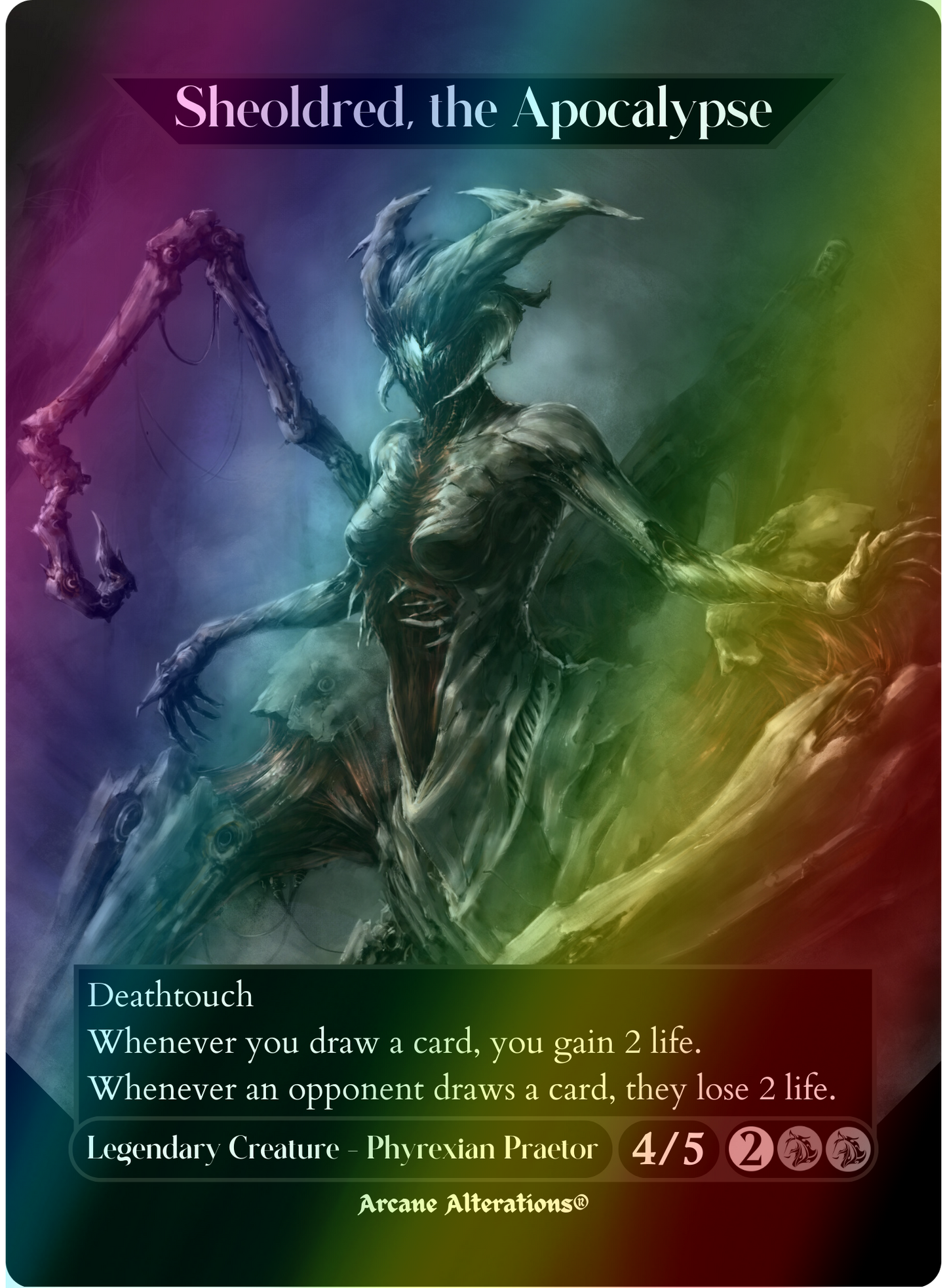 Sheoldred, the Apocalypse - Full Art Altered Art Custom Proxy Cards