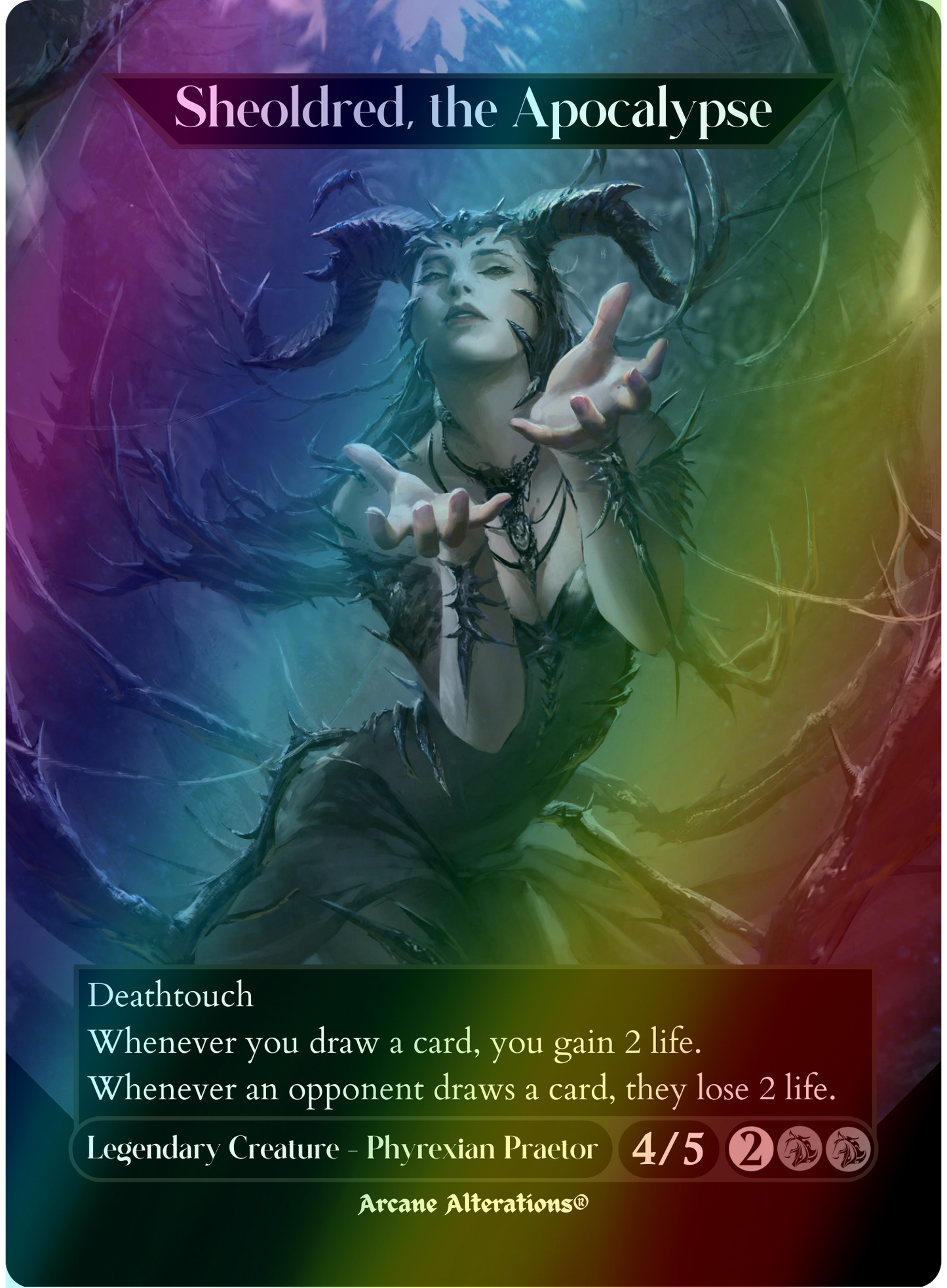 Sheoldred, the Apocalypse - Full Art Altered Art Custom Proxy Cards