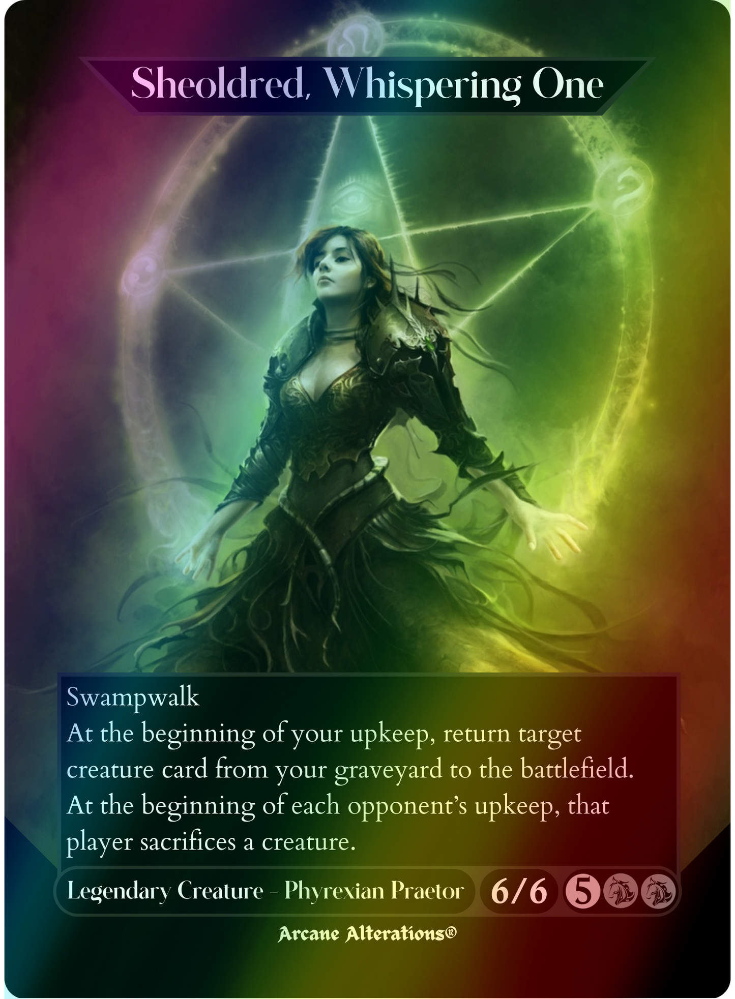 Sheoldred, Whispering One - Full Art Altered Art Custom Proxy Cards