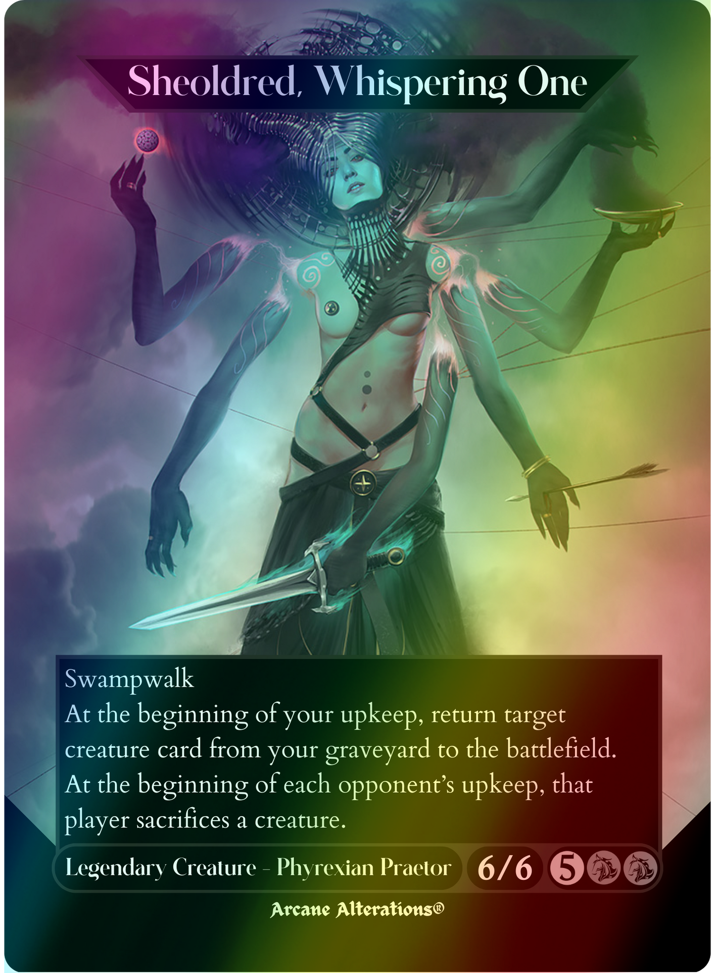 Sheoldred, Whispering One - Full Art Altered Art Custom Proxy Cards