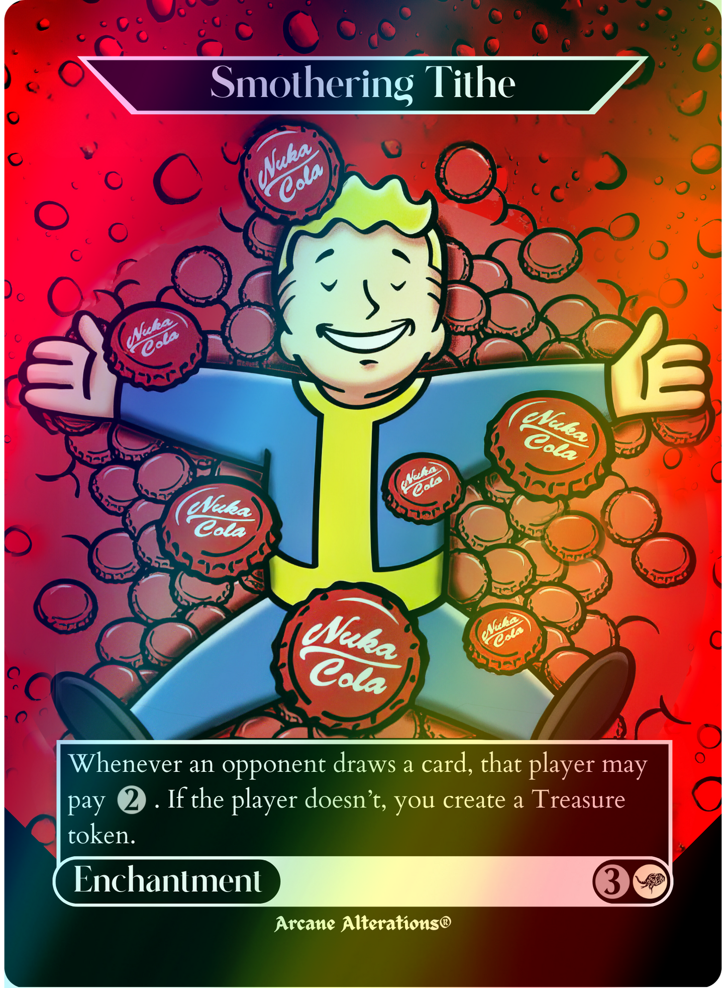 Smothering Tithe Fallout Themed - Full Art Altered Art Custom Proxy Cards