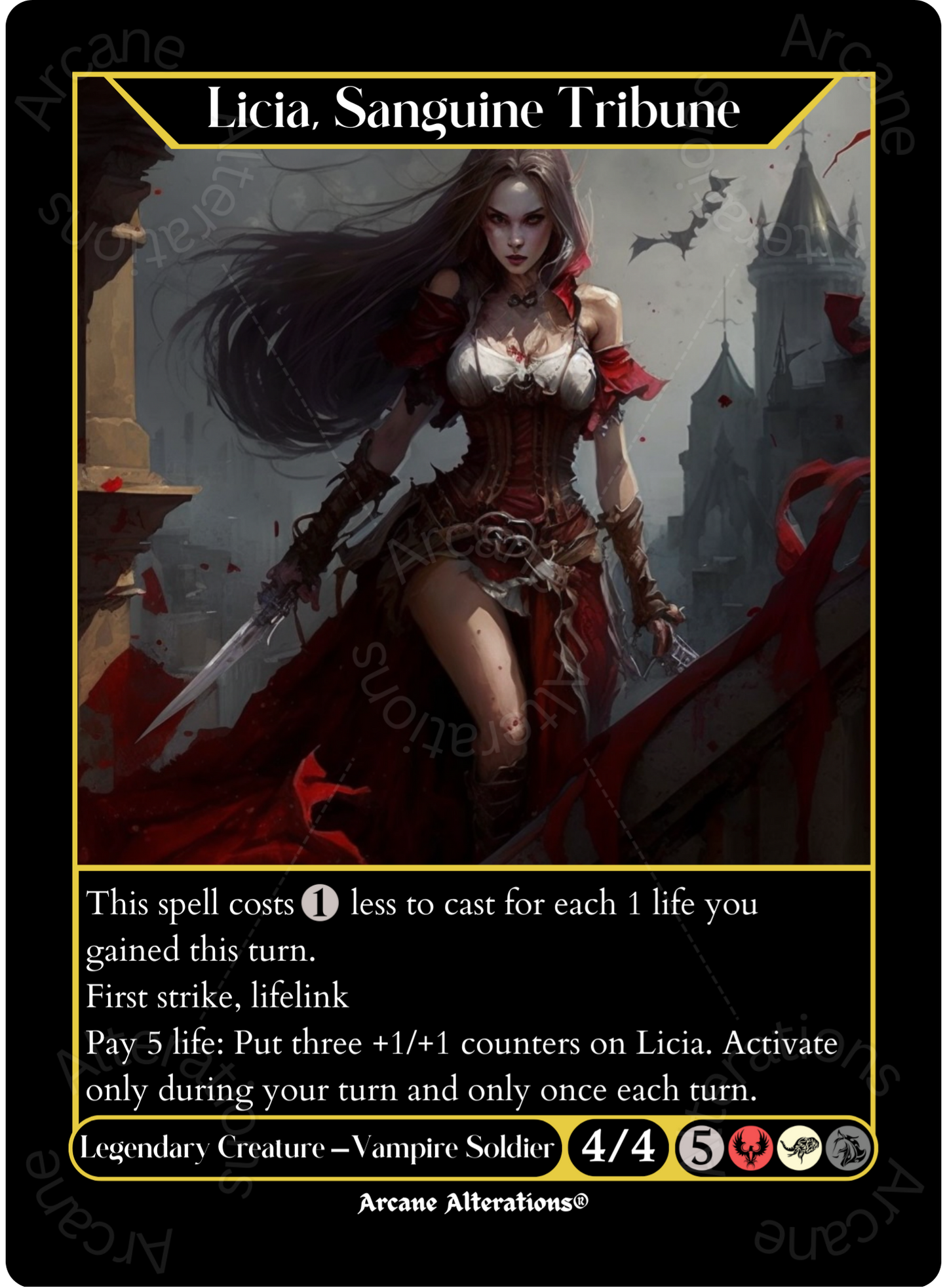 Licia, Sanguine Tribune - High Quality Altered Art Custom Proxy Cards