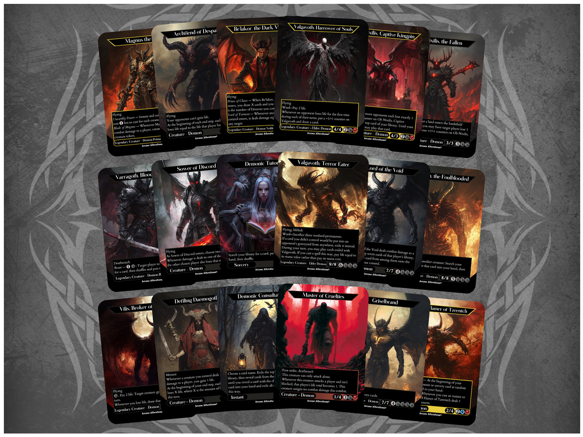 Demon 18-Card Discount Bundle - Full Art Altered Art Custom Proxy Cards