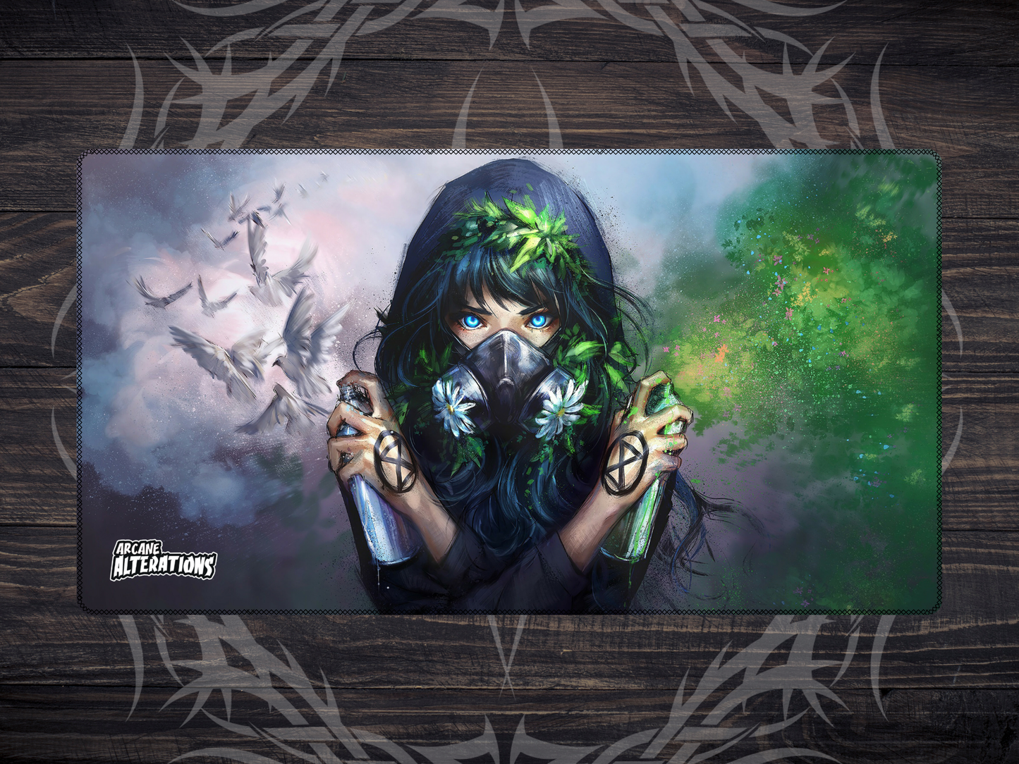 Rogue Spray Artist Stitched Edge Playmat 24"x14" (2mm)