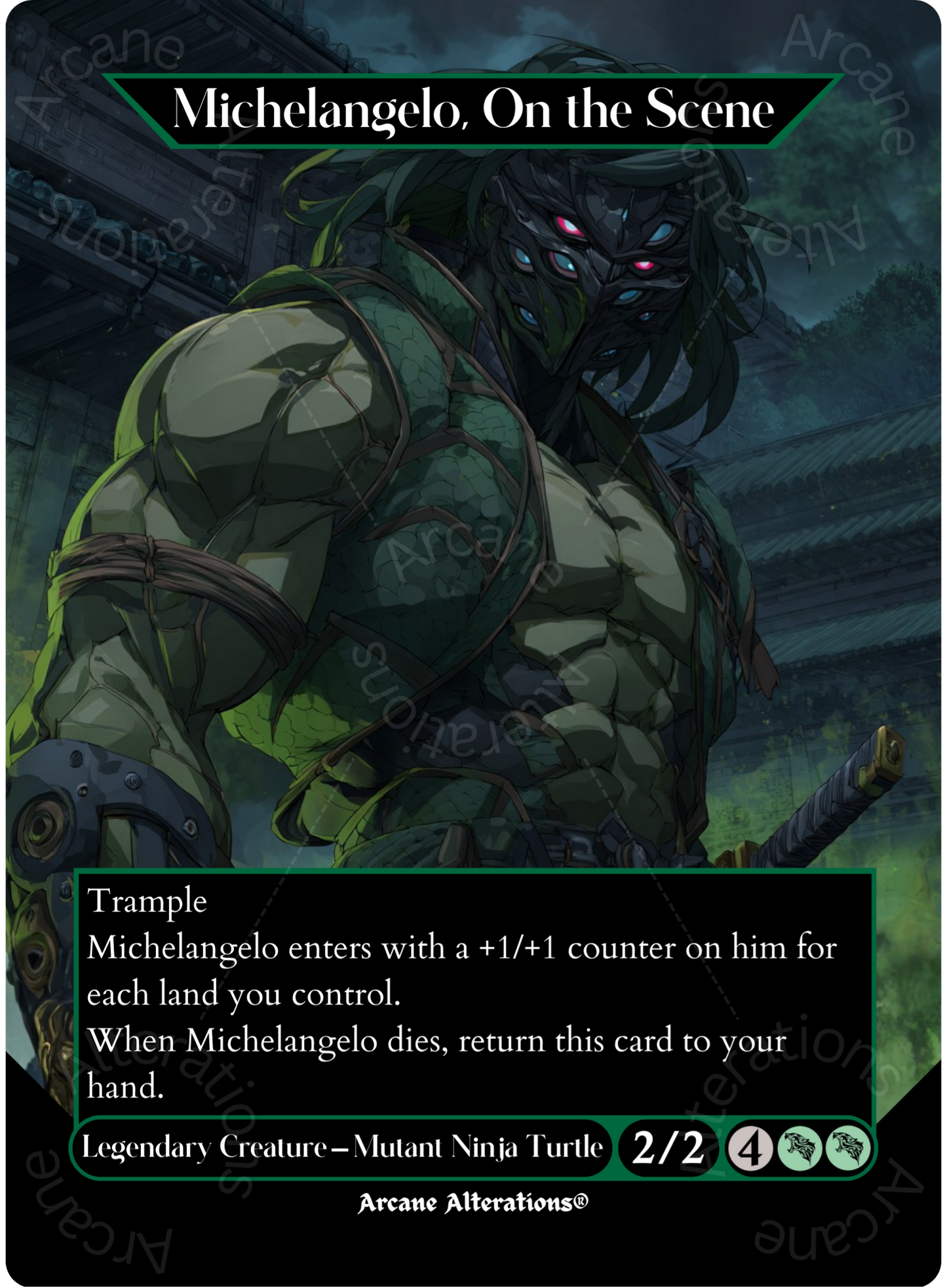 Michelangelo, On the Scene - Full Art Altered Art Custom Proxy Cards