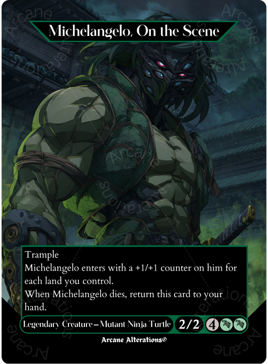 Michelangelo, On the Scene - Full Art Altered Art Custom Proxy Cards