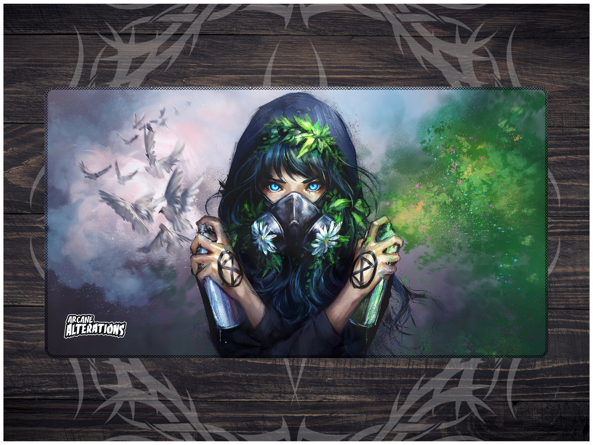 Rogue Spray Artist Stitched Edge Playmat 24"x14" (2mm)