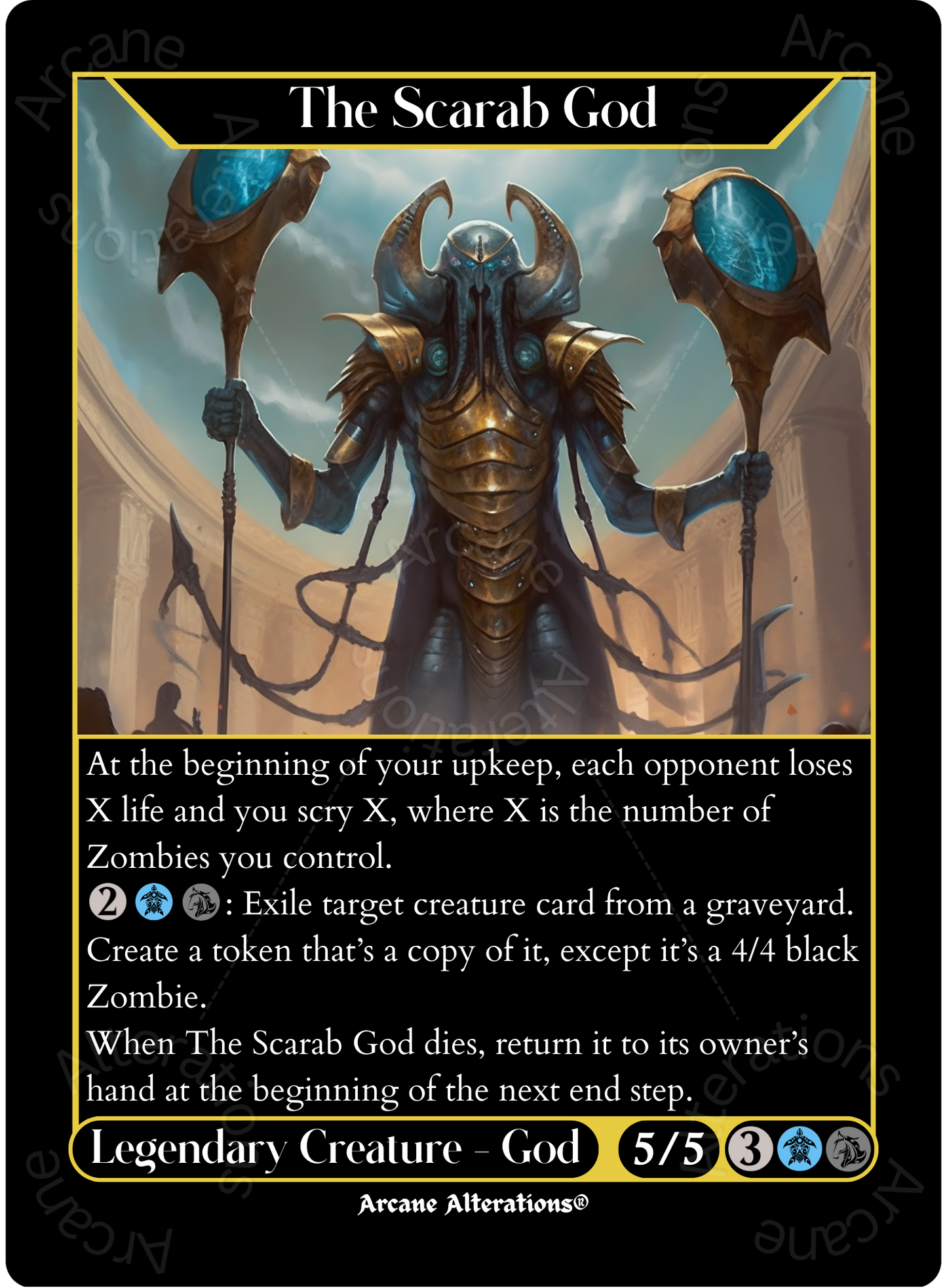 The Scarab God - High Quality Altered Art Custom Proxy Cards