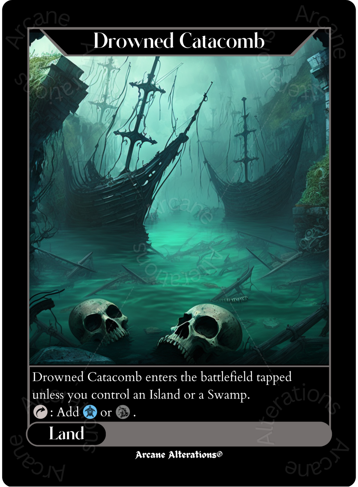 Drowned Catacomb - High Quality Altered Art Custom Proxy Cards