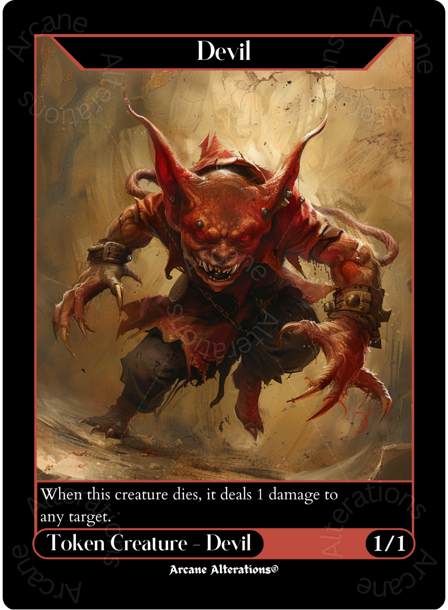 Devil Token - High Quality Altered Art Custom Proxy Cards