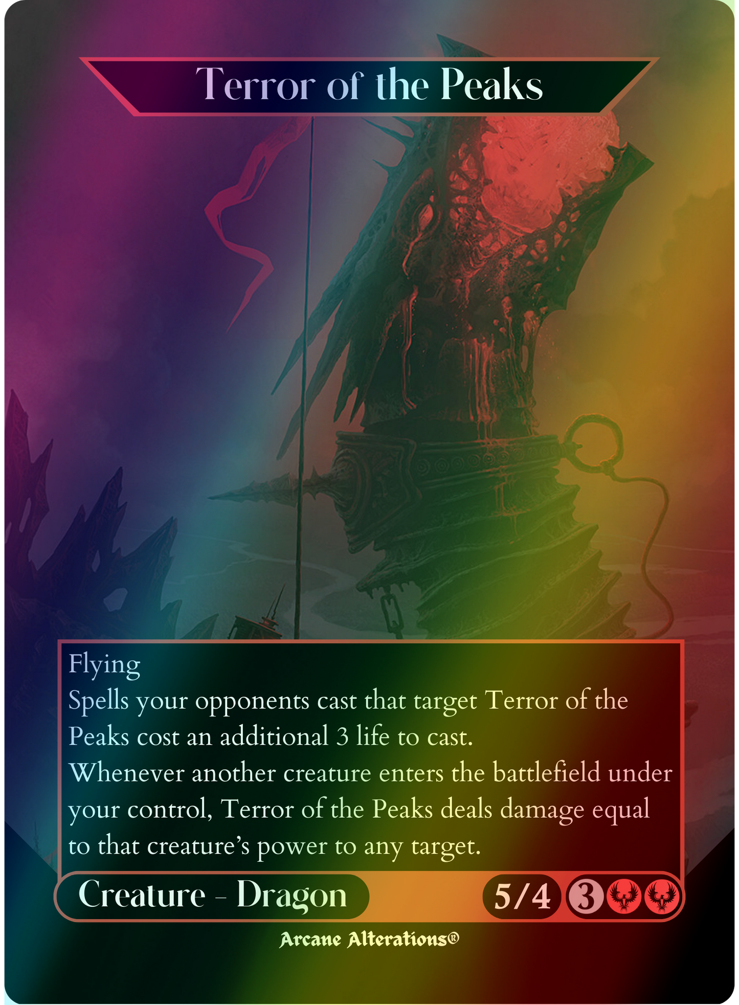 Terror of the Peaks - Full Art Altered Art Custom Proxy Cards