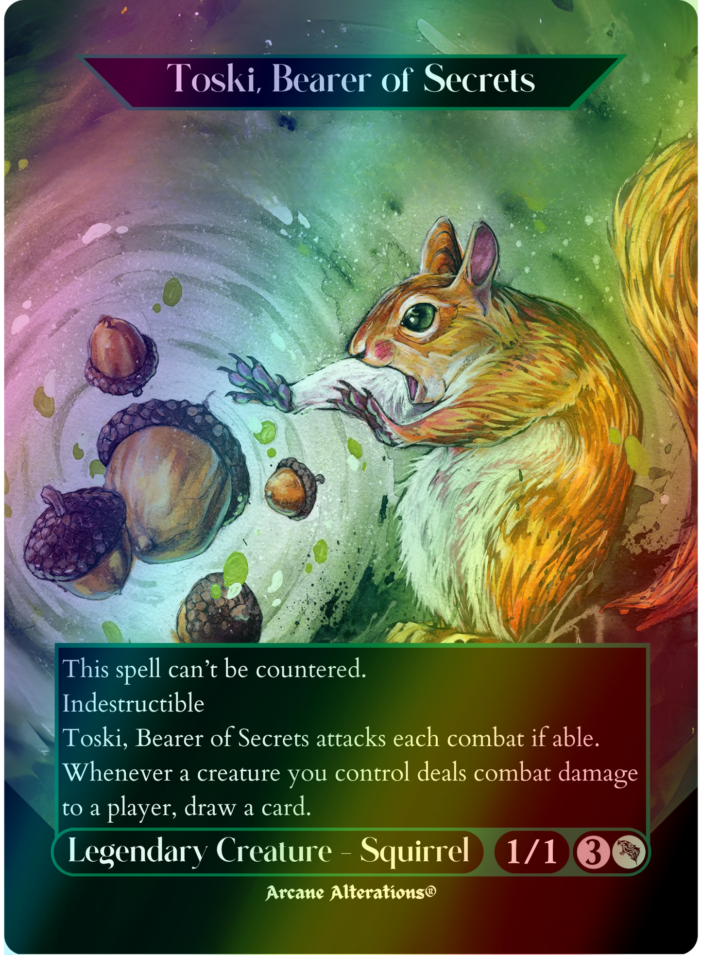 Toski, Bearer of Secrets - Full Art Altered Art Custom Proxy Cards