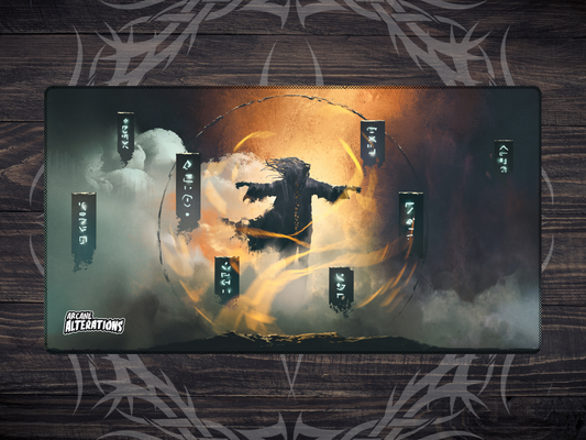 Dark Rune Keeper Stitched Edge Playmat 24"x14" (2mm)