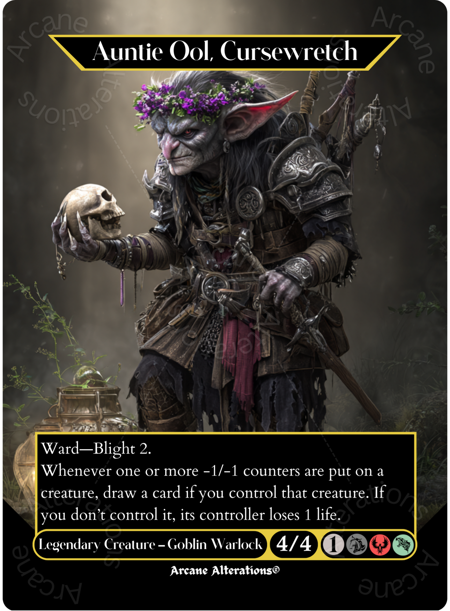Auntie Ool, Cursewretch - Full Art Altered Art Custom Proxy Cards