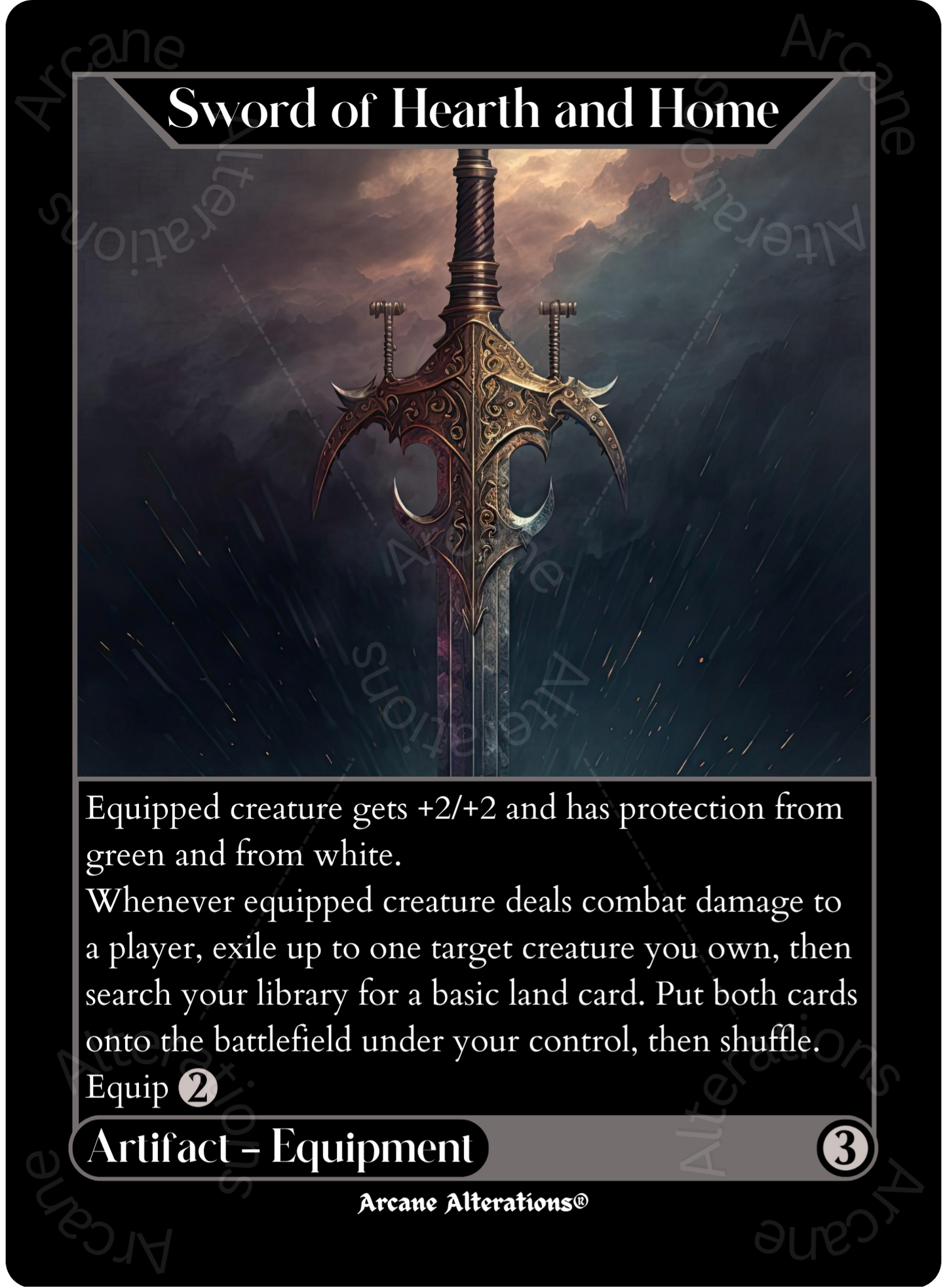 Sword of Hearth and Home - High Quality Altered Art Custom Proxy Cards