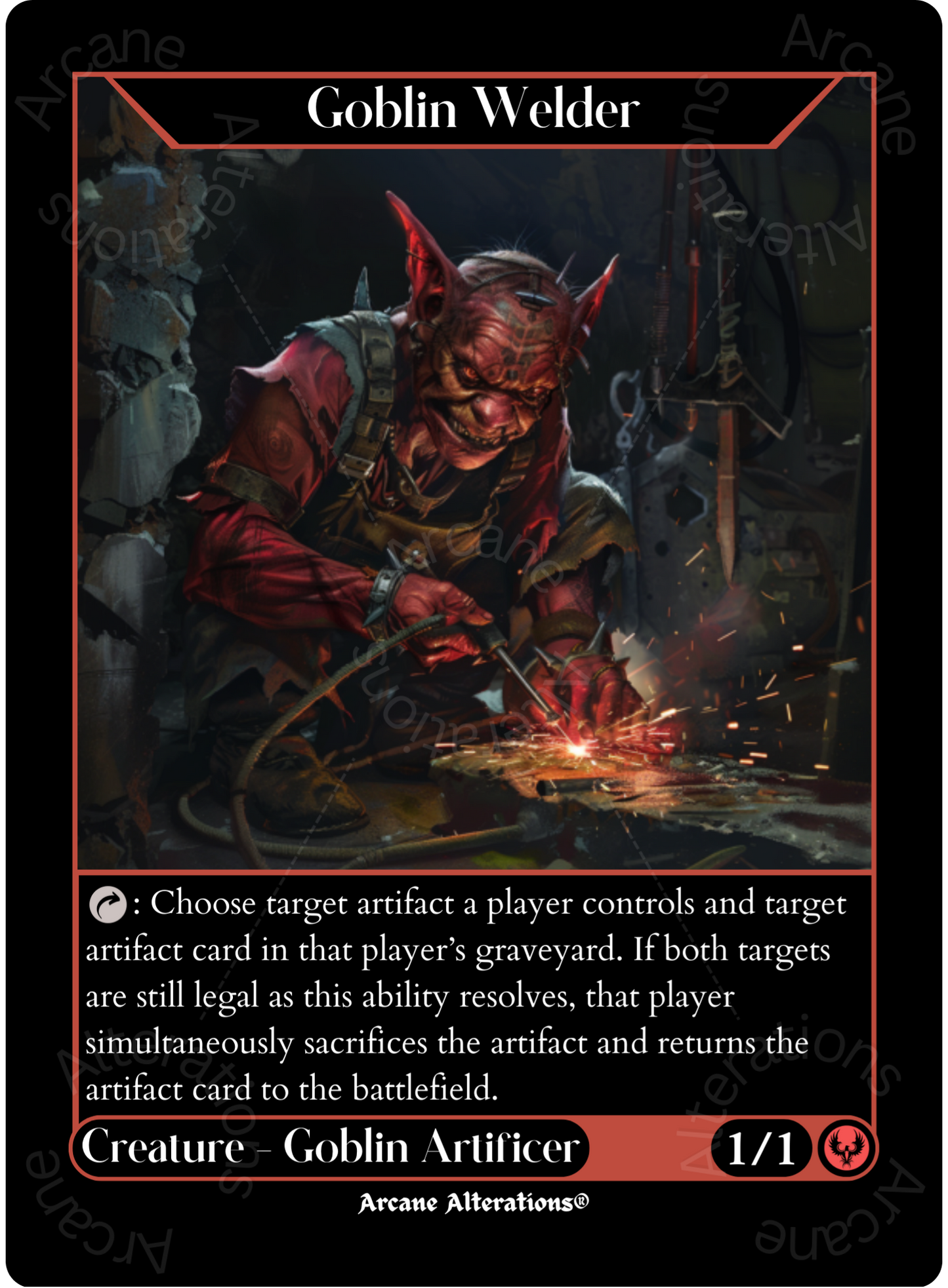 Goblin Welder - High Quality Altered Art Custom Proxy Cards