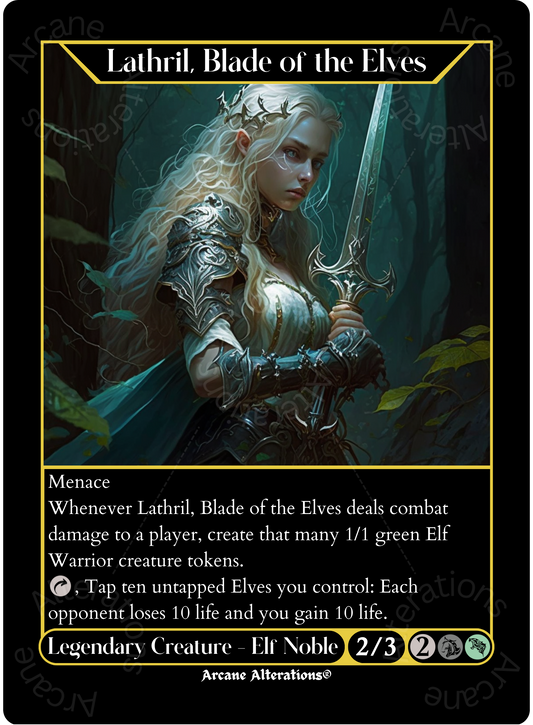 Lathril, Blade of the Elves - High Quality Altered Art Custom Proxy Cards