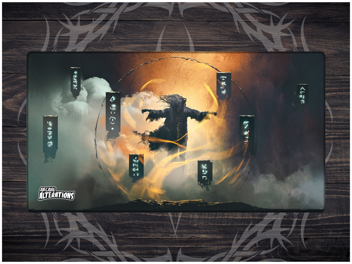 Dark Rune Keeper Stitched Edge Playmat 24"x14" (2mm)