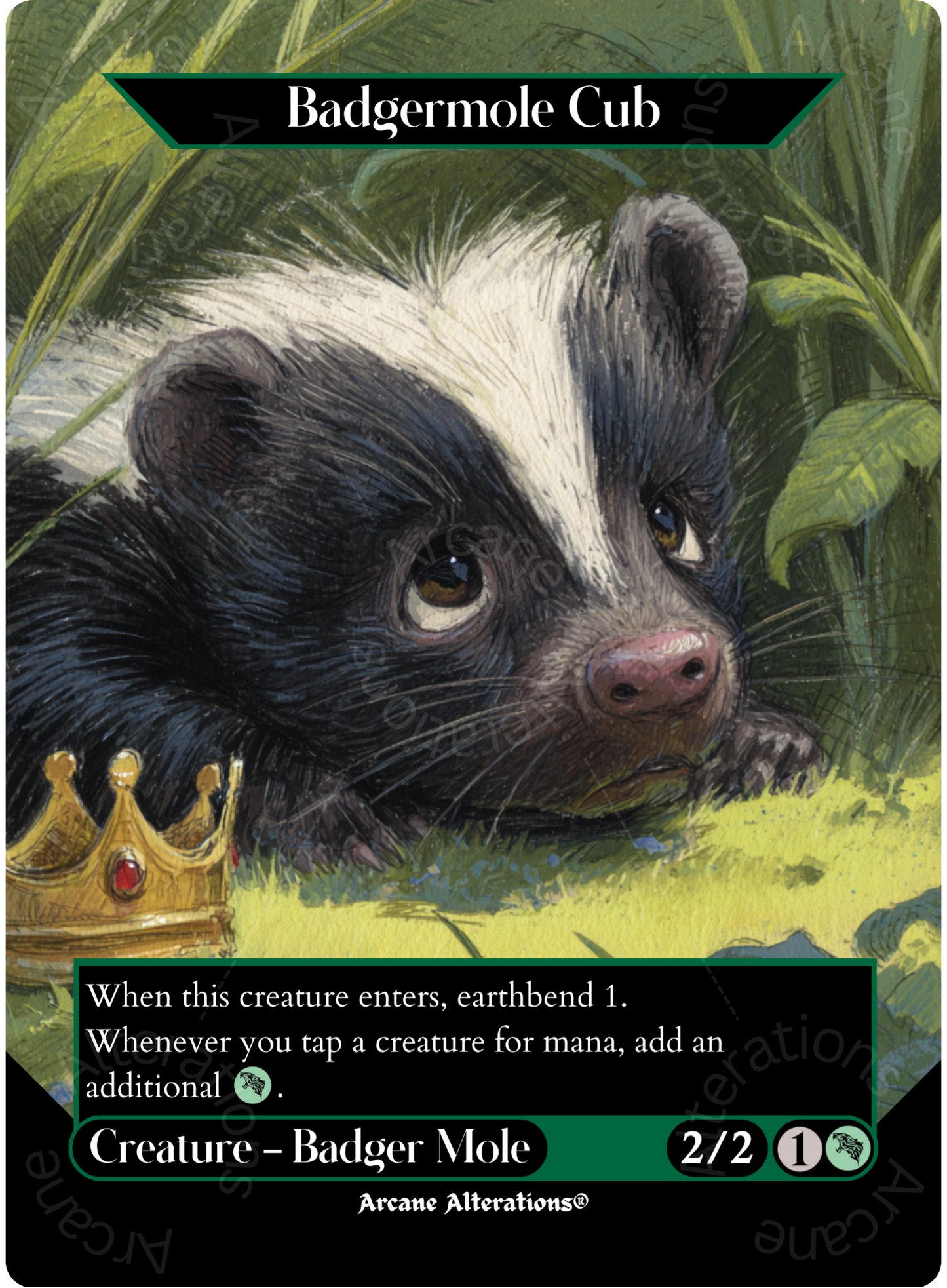 Badgermole Cub - Full Art Altered Art Custom Proxy Cards