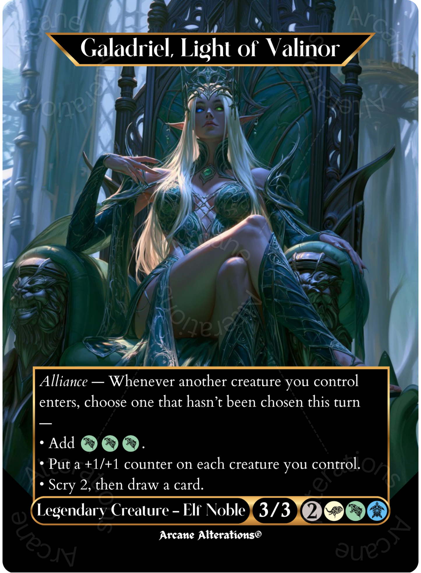 Galadriel, Light of Valinor - Full Art Altered Art Custom Proxy Cards