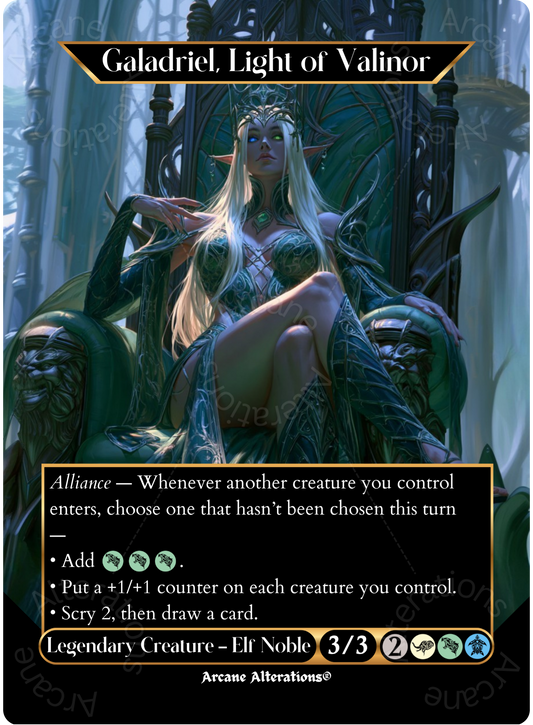 Galadriel, Light of Valinor - Full Art Altered Art Custom Proxy Cards