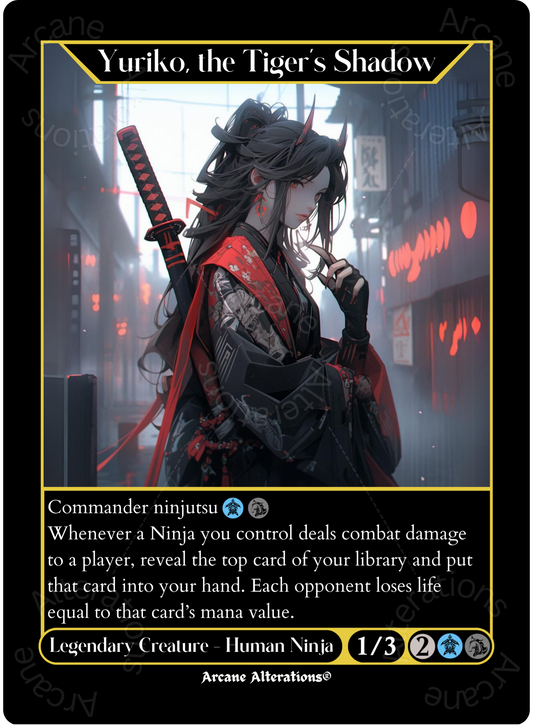 Yuriko, the Tiger's Shadow - High Quality Altered Art Custom Proxy Cards