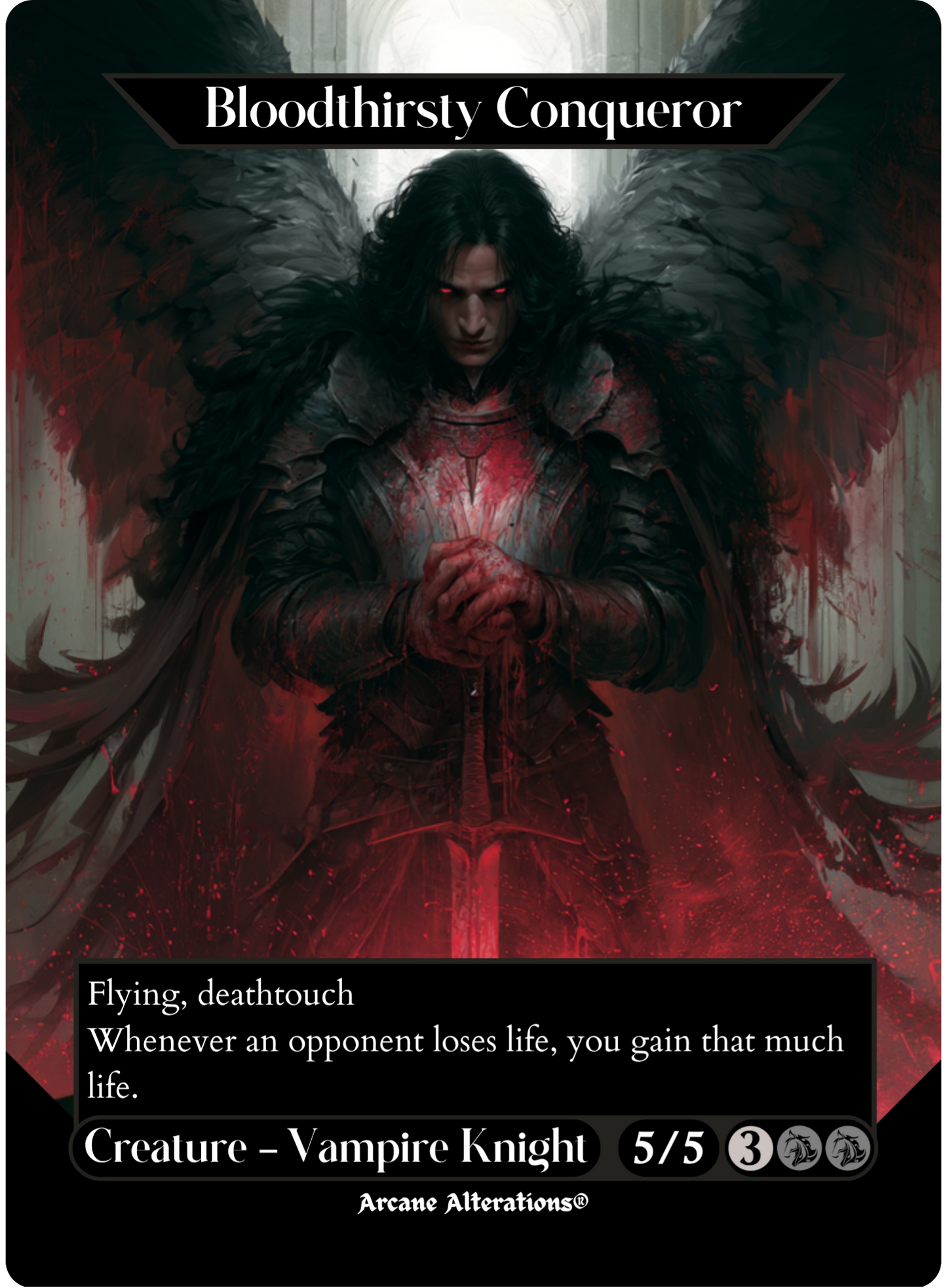Bloodthirsty Conqueror - Full Art Altered Art Custom Proxy Cards