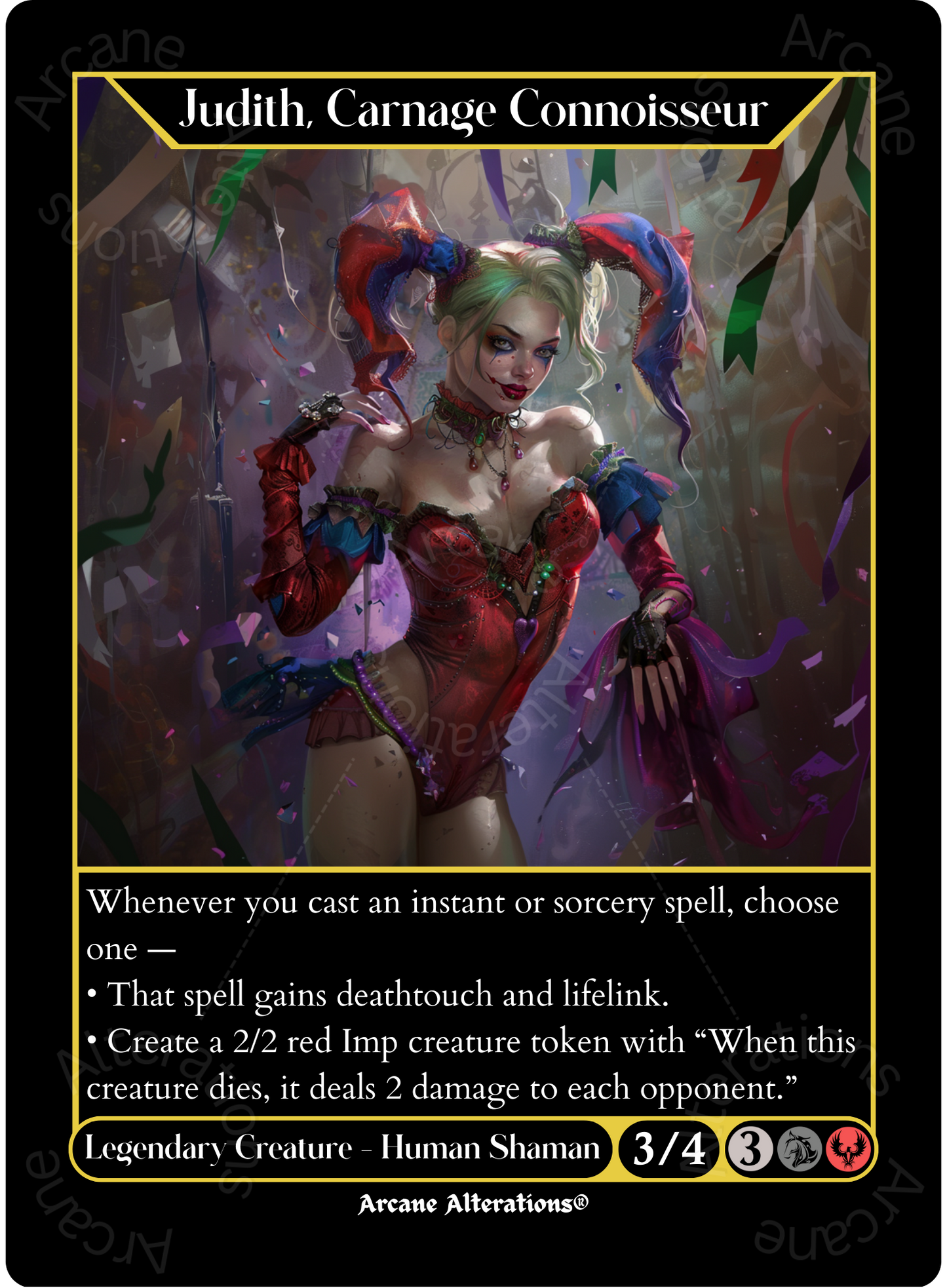 Judith, Carnage Connoisseur - High Quality Altered Art Custom Proxy Cards