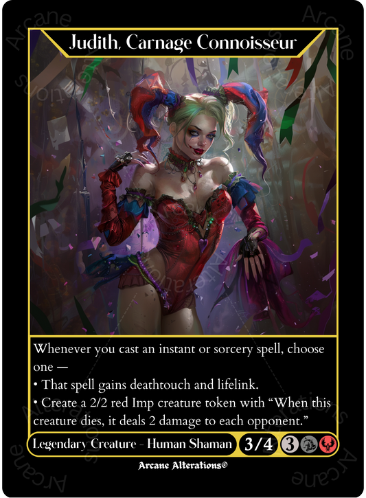 Judith, Carnage Connoisseur - High Quality Altered Art Custom Proxy Cards