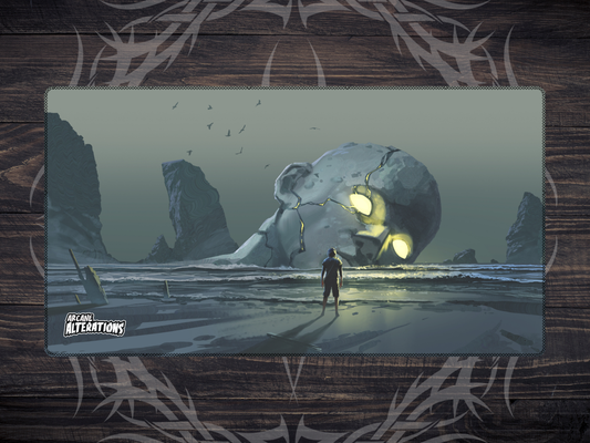 Ominous Wasteland Ruins Stitched Edge Playmat 24"x14" (2mm)