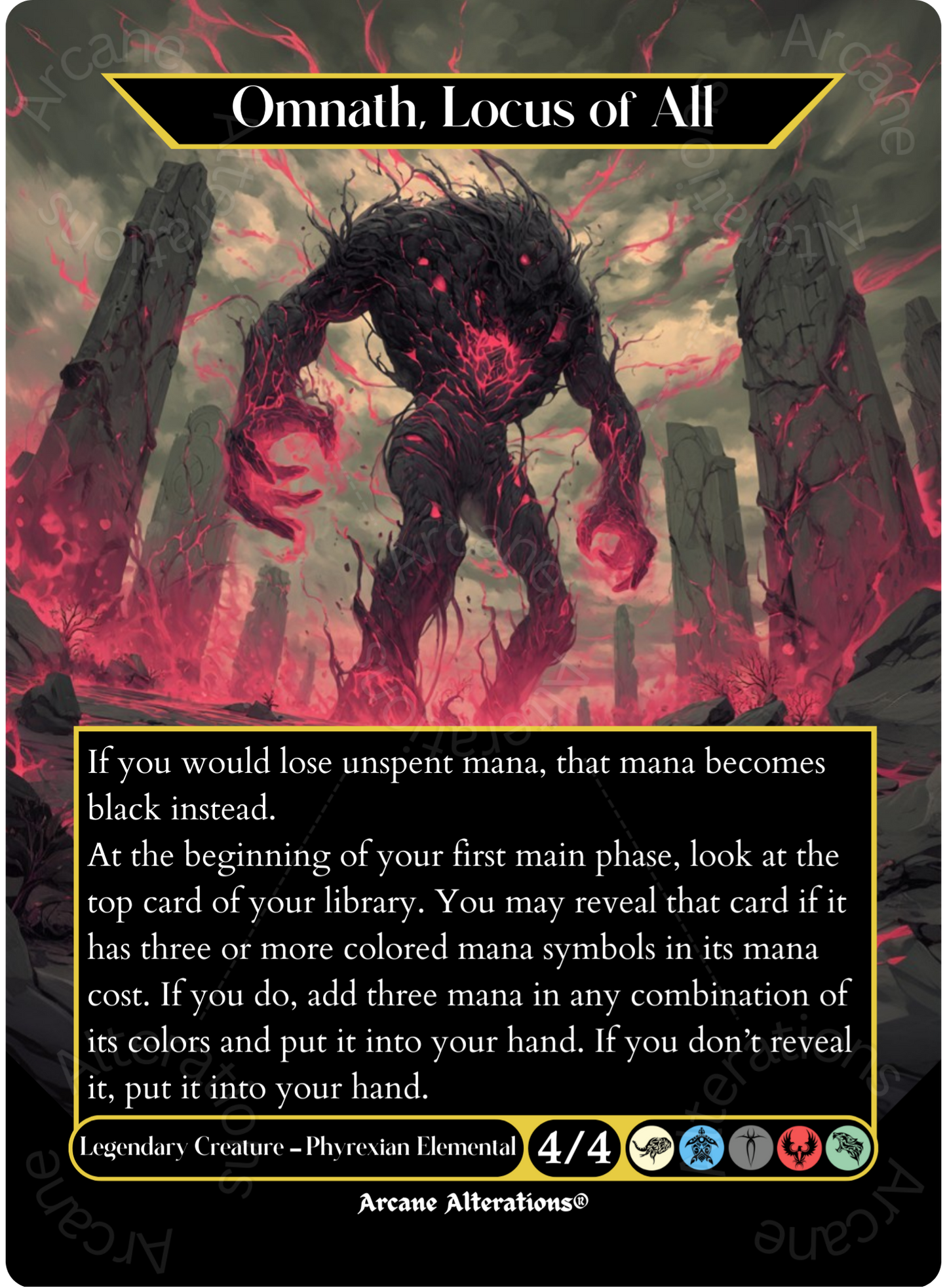 Omnath, Locus of All - Full Art Altered Art Custom Proxy Cards