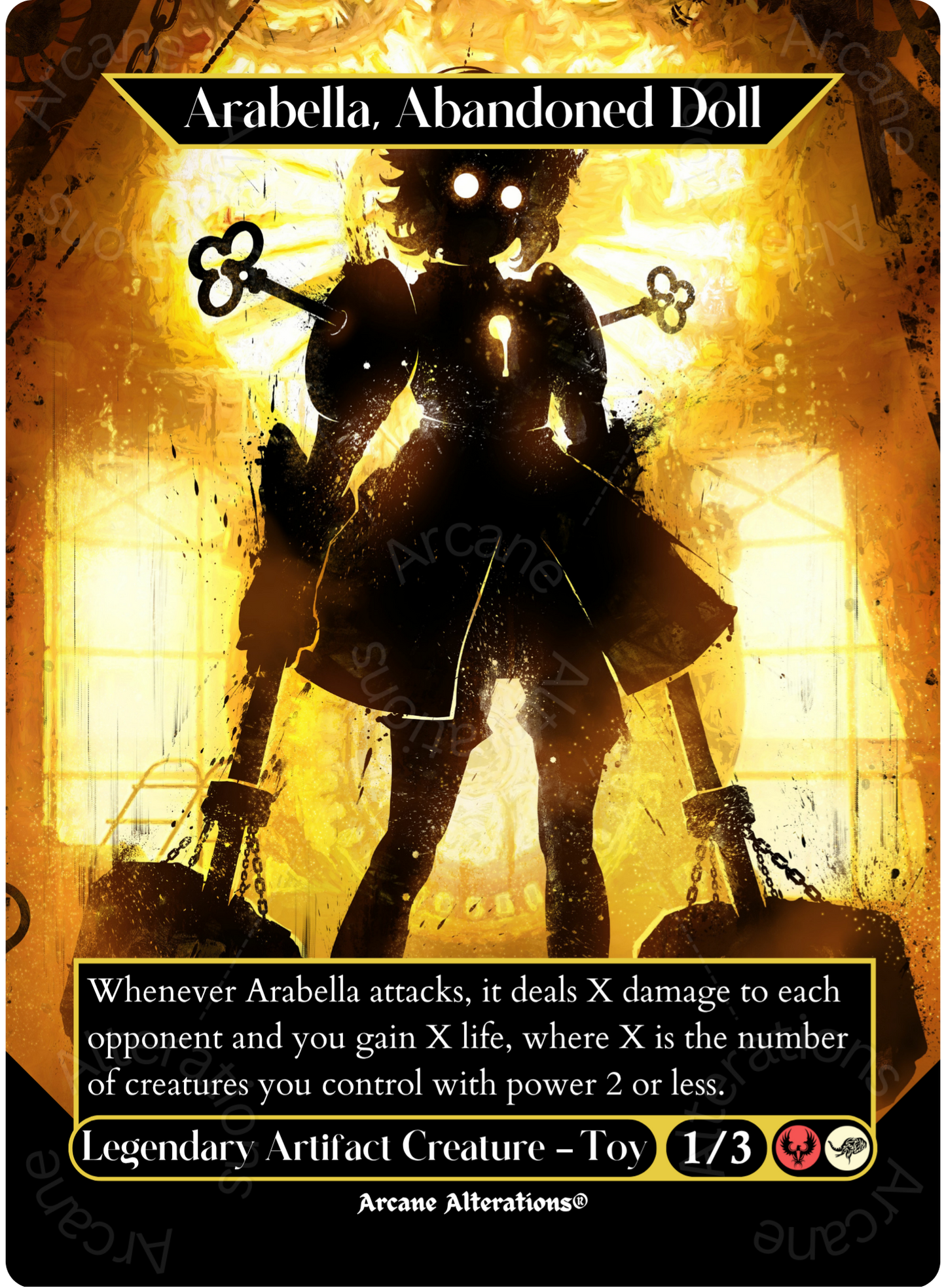 Arabella, Abandoned Doll - Full Art Altered Art Custom Proxy Cards