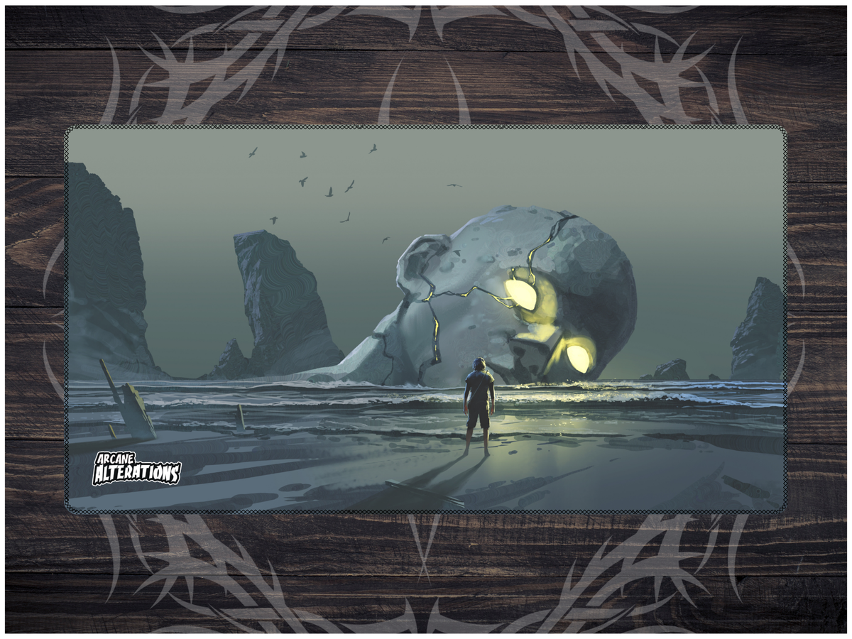 Ominous Wasteland Ruins Stitched Edge Playmat 24"x14" (2mm)