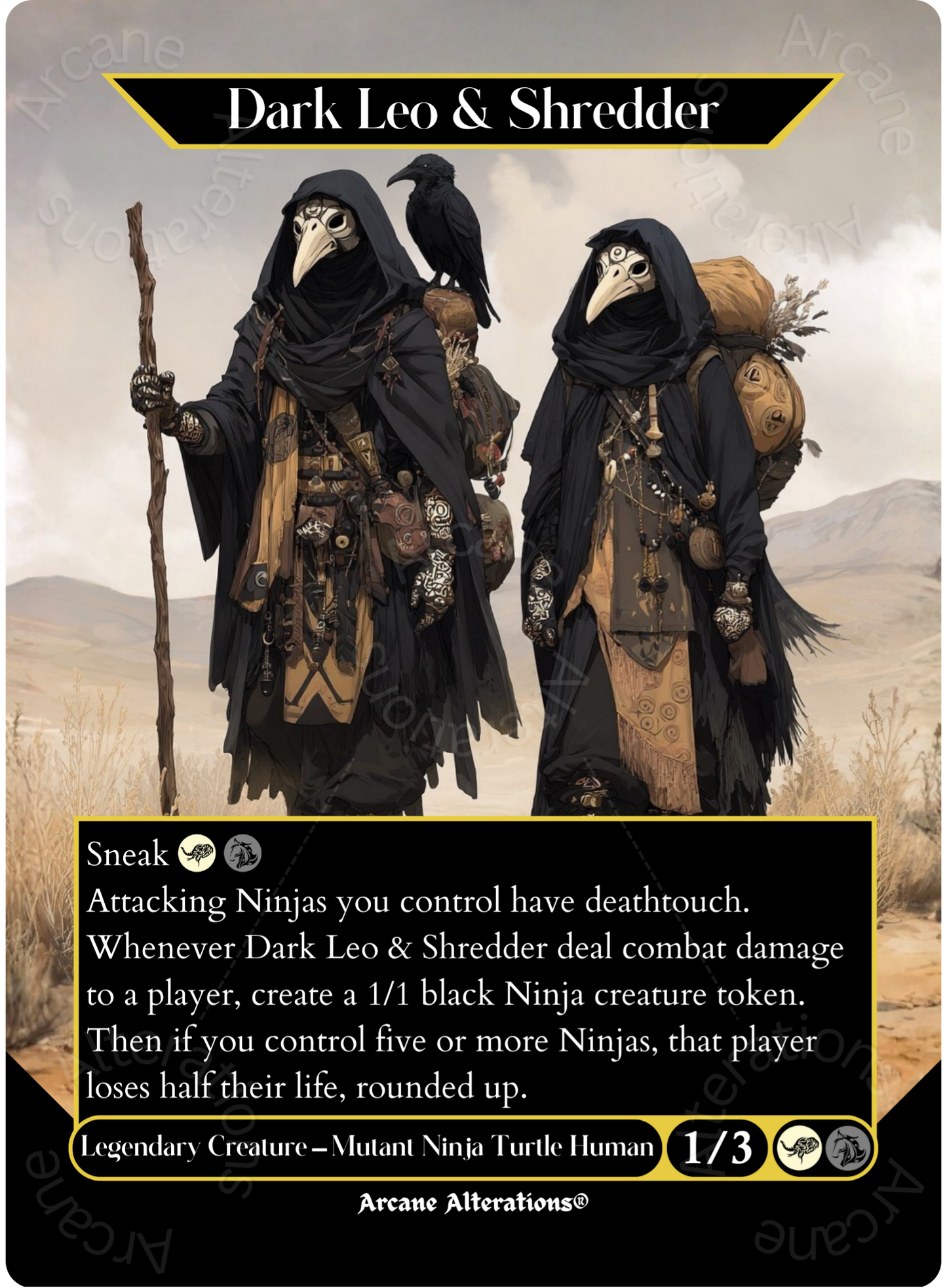 Dark Leo & Shredder - Full Art Altered Art Custom Proxy Cards