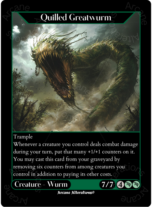 Quilled Greatwurm - High Quality Altered Art Custom Proxy Cards