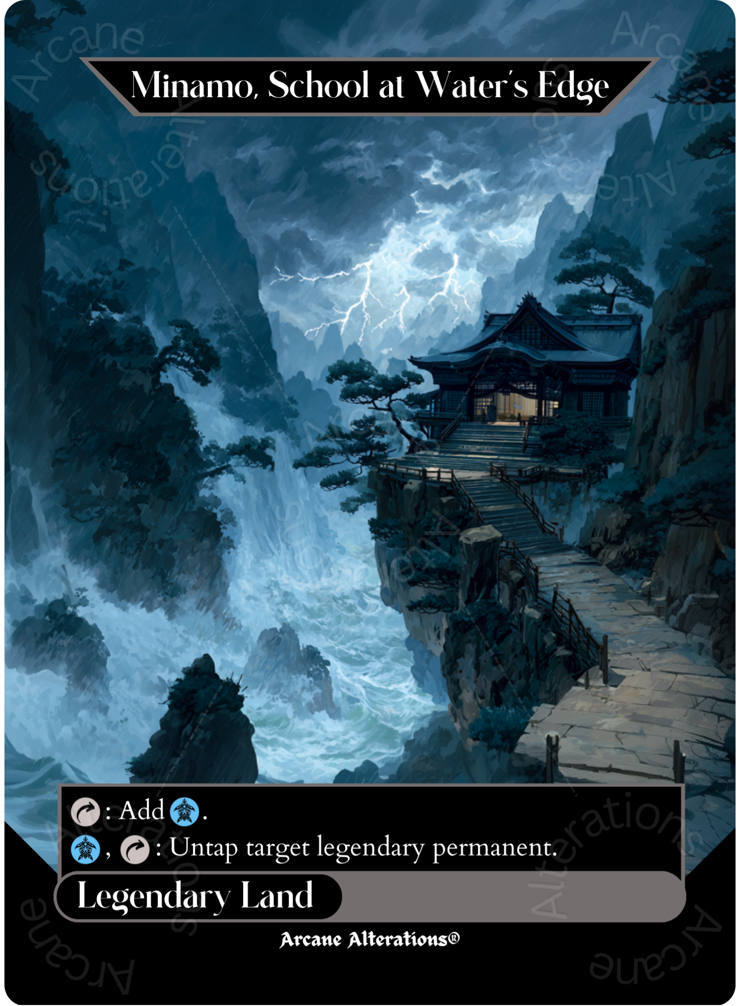 Minamo, School at Water's Edge - Full Art Altered Art Custom Proxy Cards