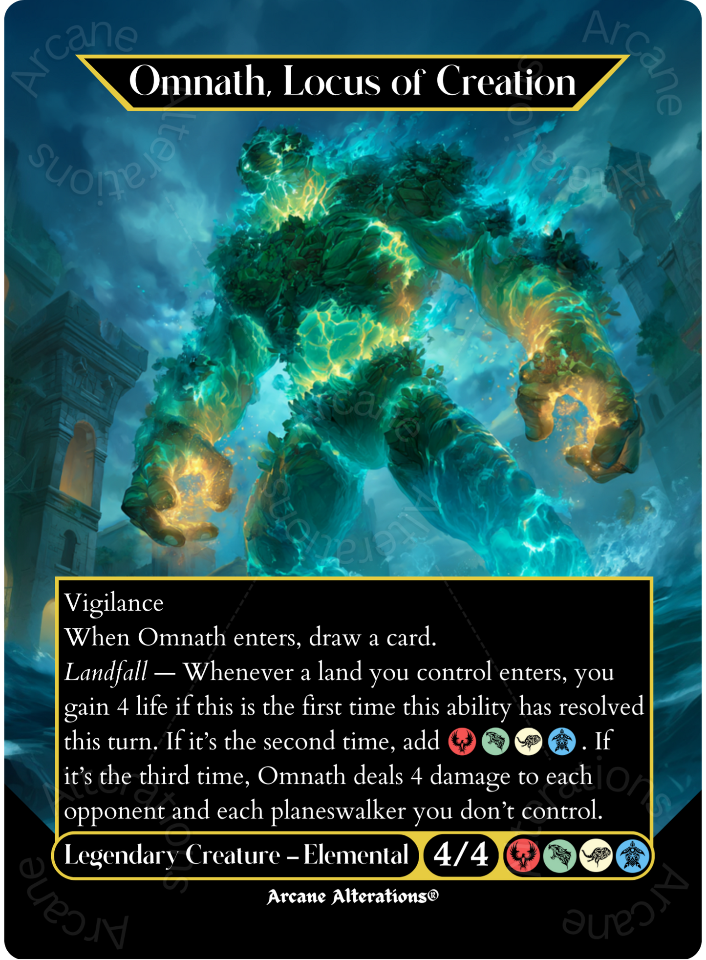 Omnath, Locus of Creation - Full Art Altered Art Custom Proxy Cards