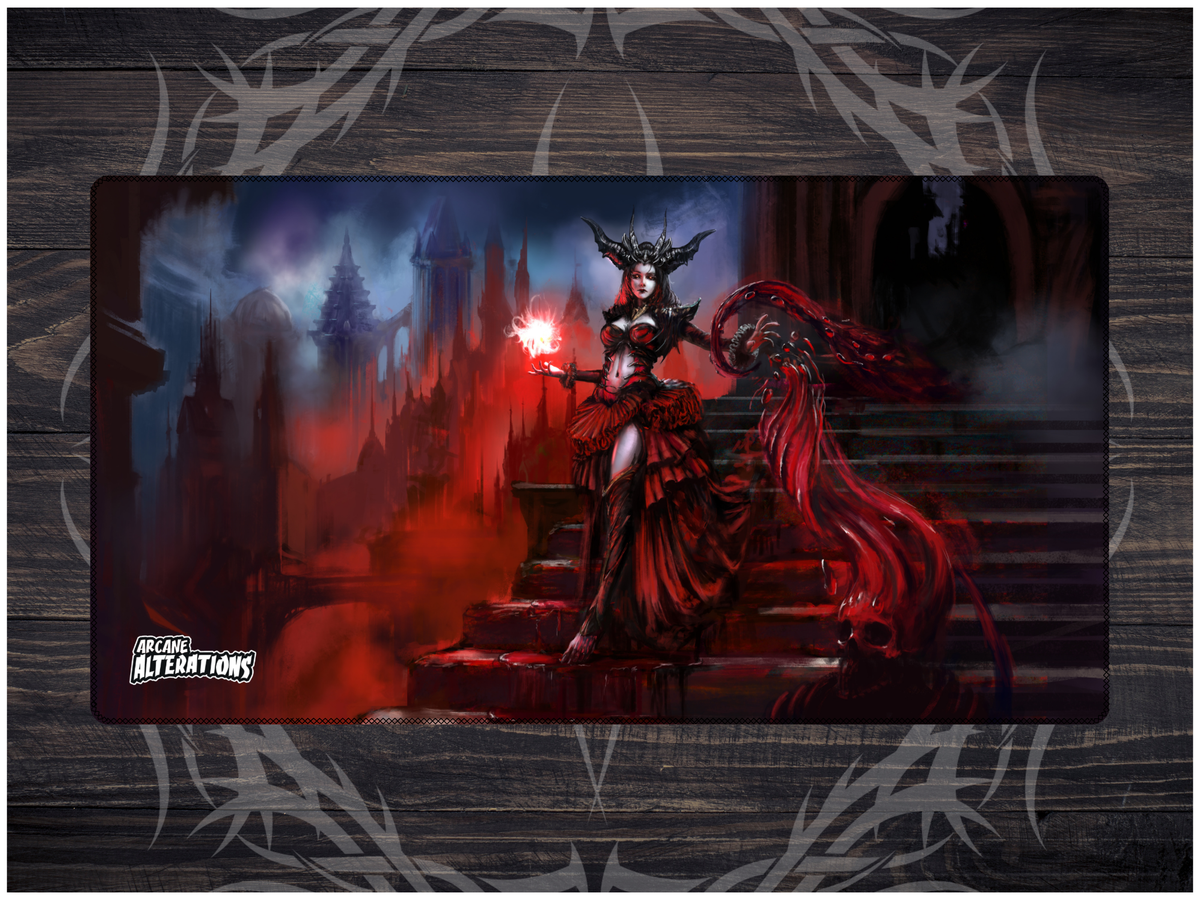 Scarlet Vampire Queen Stitched Edge Playmat 24"x14" (2mm)
