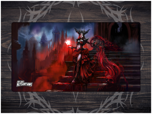 Scarlet Vampire Queen Stitched Edge Playmat 24"x14" (2mm)
