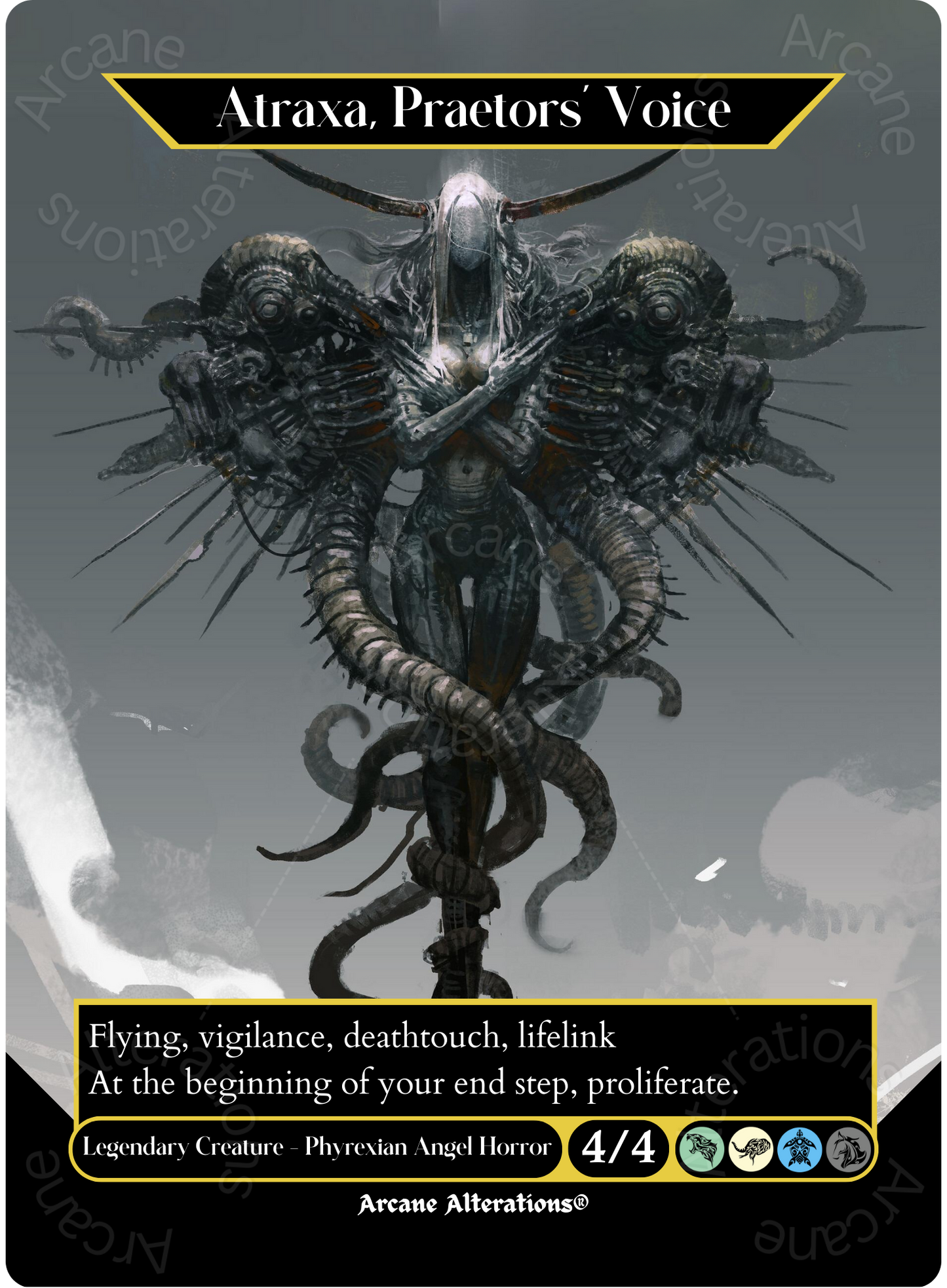 Atraxa, Praetors' Voice - Full Art Altered Art Custom Proxy Cards