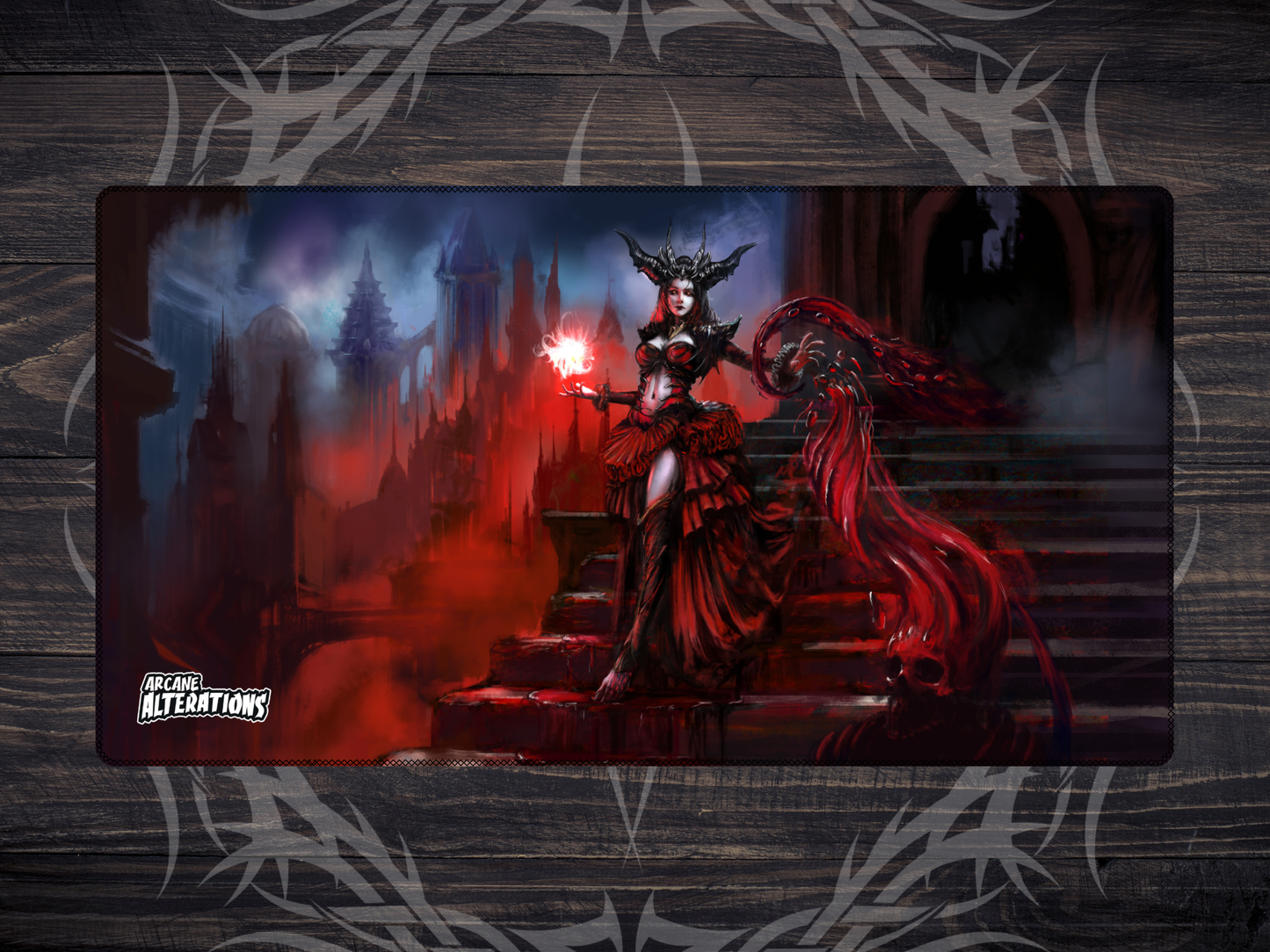 Scarlet Vampire Queen Stitched Edge Playmat 24"x14" (2mm)